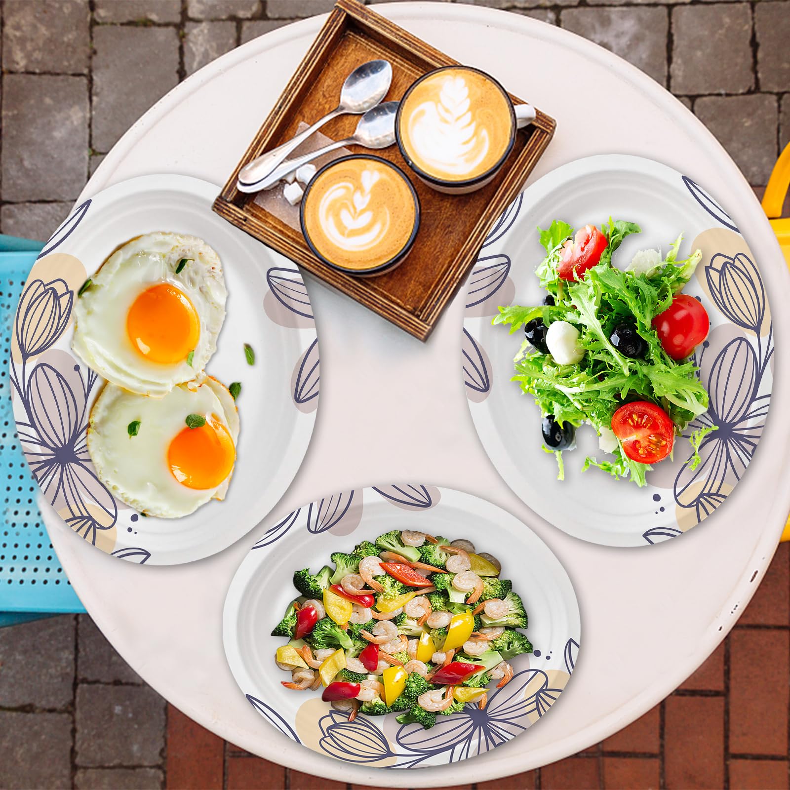 50 Pack Oval Thanksgiving Plates 12 x 10 Inch Thanksgiving Paper Plates Heavy Duty - Large Disposable Dinner Platters,Turkey Pumpkin Autumn Fall Harvest Thanksgiving Party Decor