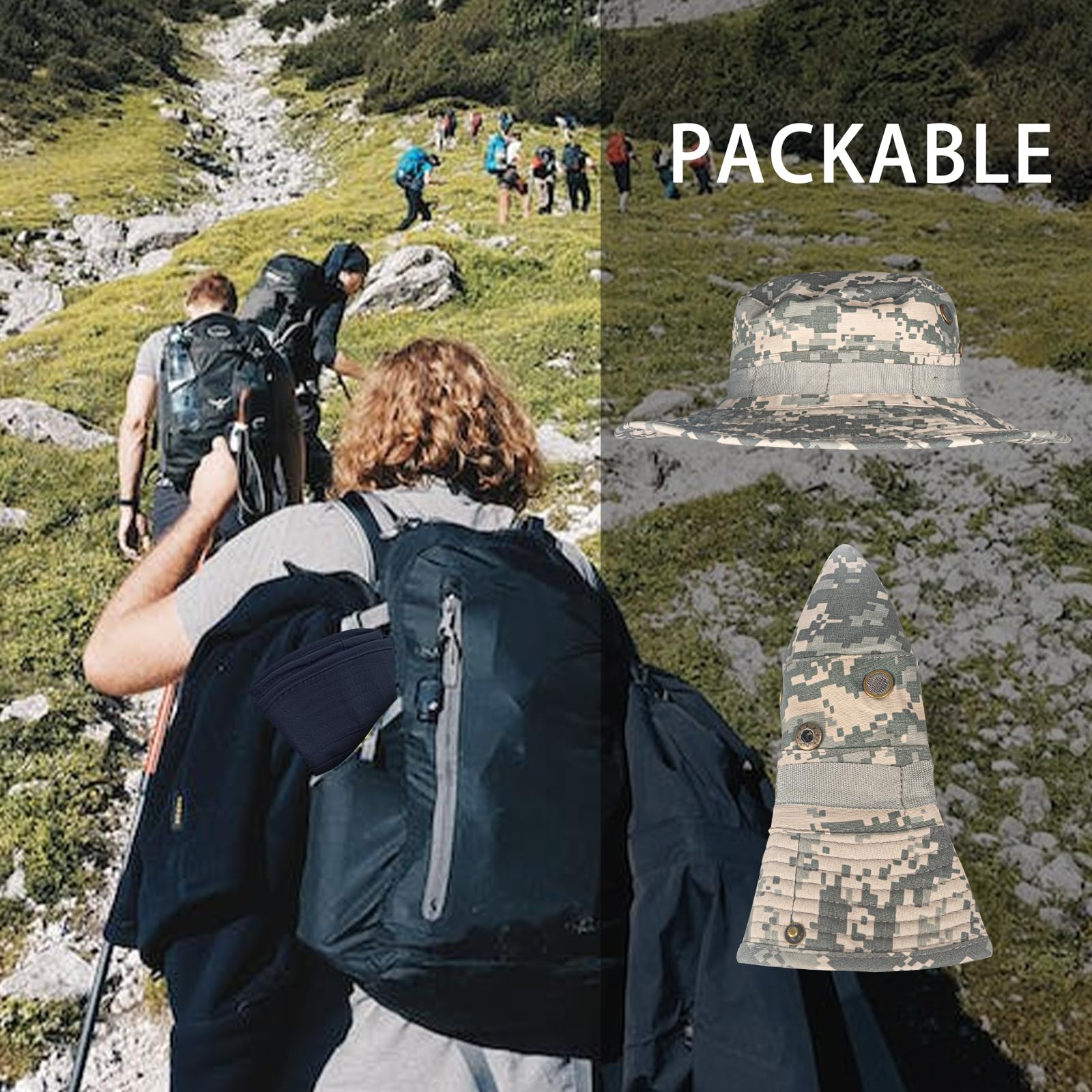 Sun Hats for Men Women Bucket Hat UPF 50+ UV Protection Boonie Hat for Safari Fishing Hiking Garden Beach