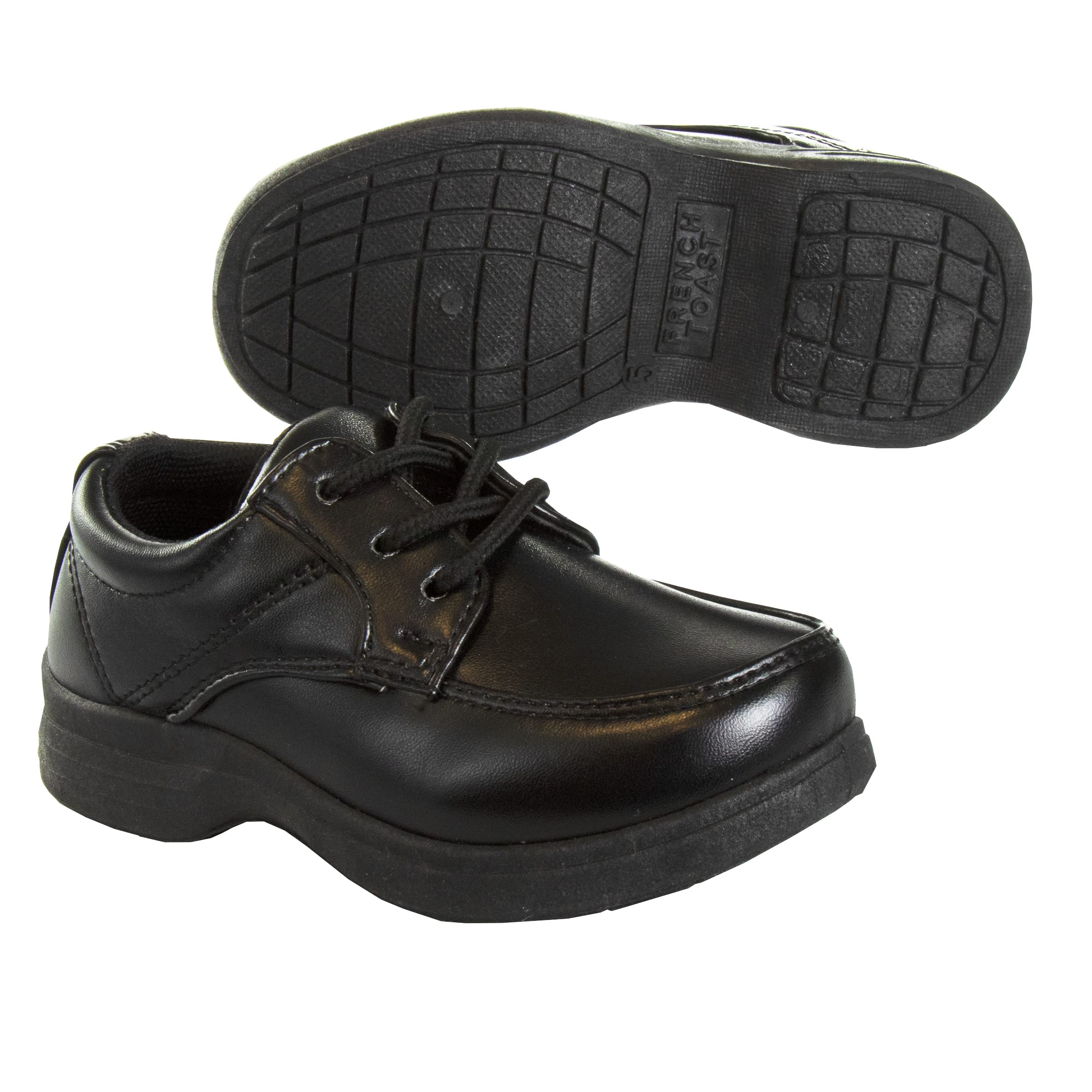 French Toast Boys Shoes - Kids Oxford School Uniform Loafer Church Dress Shoes Slip-On Faux-Leather (Toddler-Big Kid) (Black)