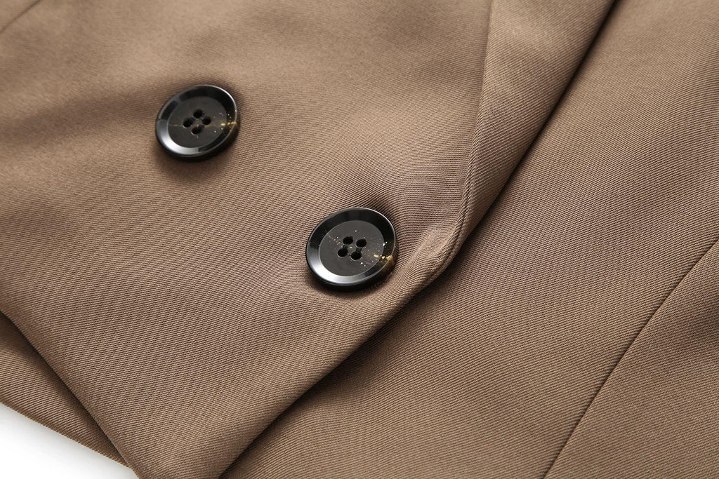 Lamgool Women's Suit 2 Piece Casual Outfits Cropped Blazer High Waisted Wide Leg Pants for Work