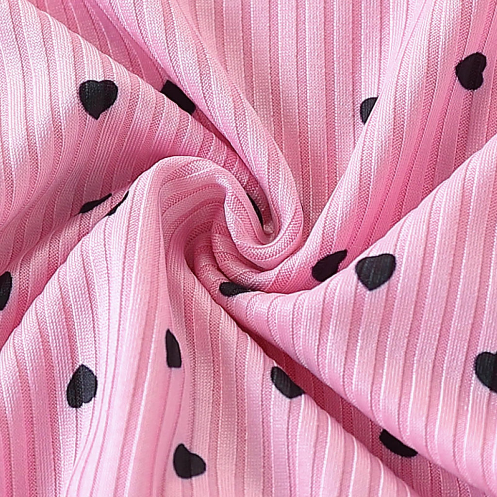 Toddler Girl Clothes Ruffle Long Sleeve Heart Print Tops and Pants 2PC Little Girl Winter Outfits Size (4-7T)