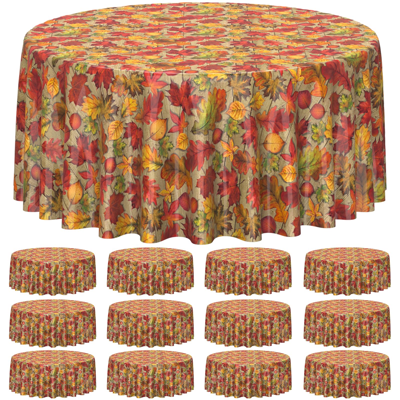 3Pack Fall Leaf Plastic Tablecloth Decorations,Disposable Autumn Orange Leaf Maple Table Cloths for Parties,Rectangle Thanks Giving Table Cover for Kitchen Fall Harvest Thanks Giving Decor,54x108 Inch