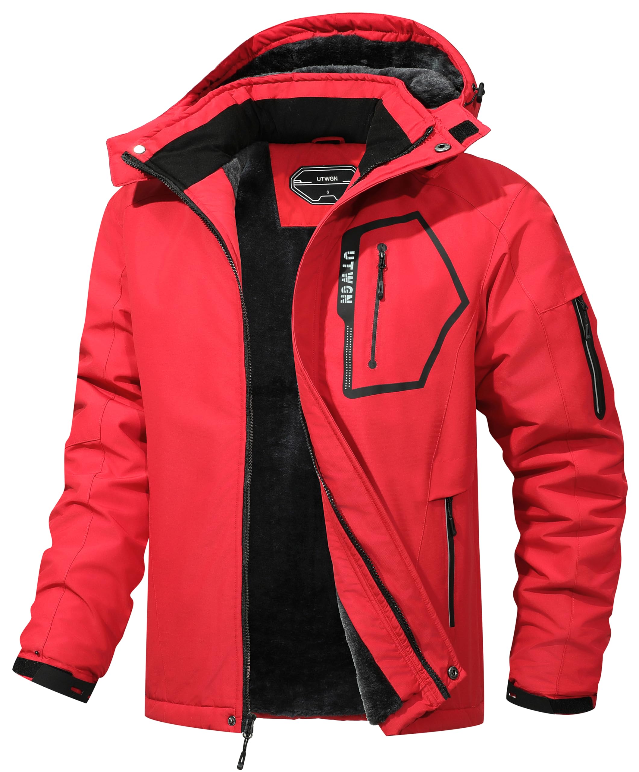 Men's Ski Jacket Winter Warm Snow Coat Waterproof Windbreaker Hooded Work Outerwear Snowboarding Jackets