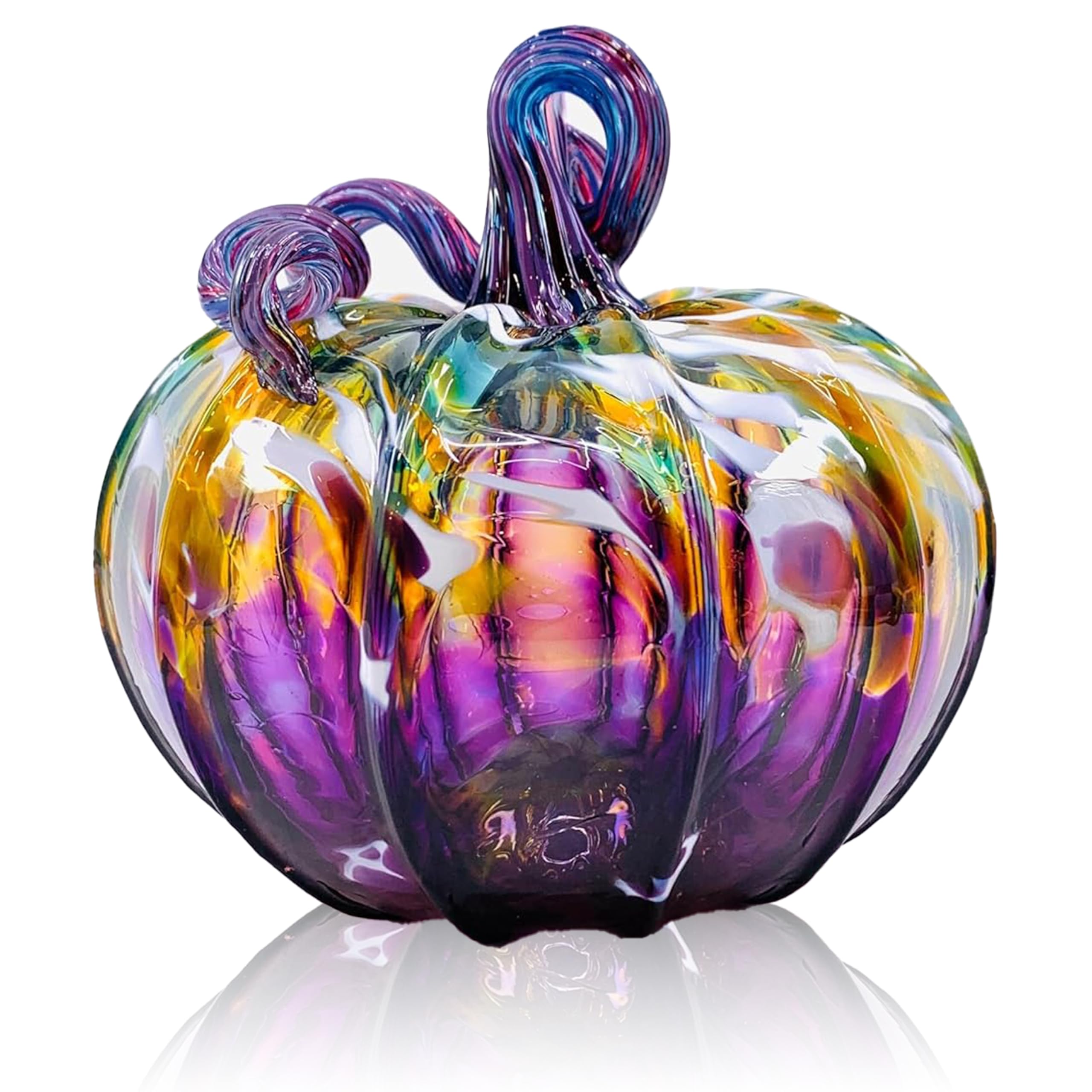 Luke Adams Glass | Handmade Glass Pumpkins | Handmade Table Top Home Decor (Squat, Jewel)