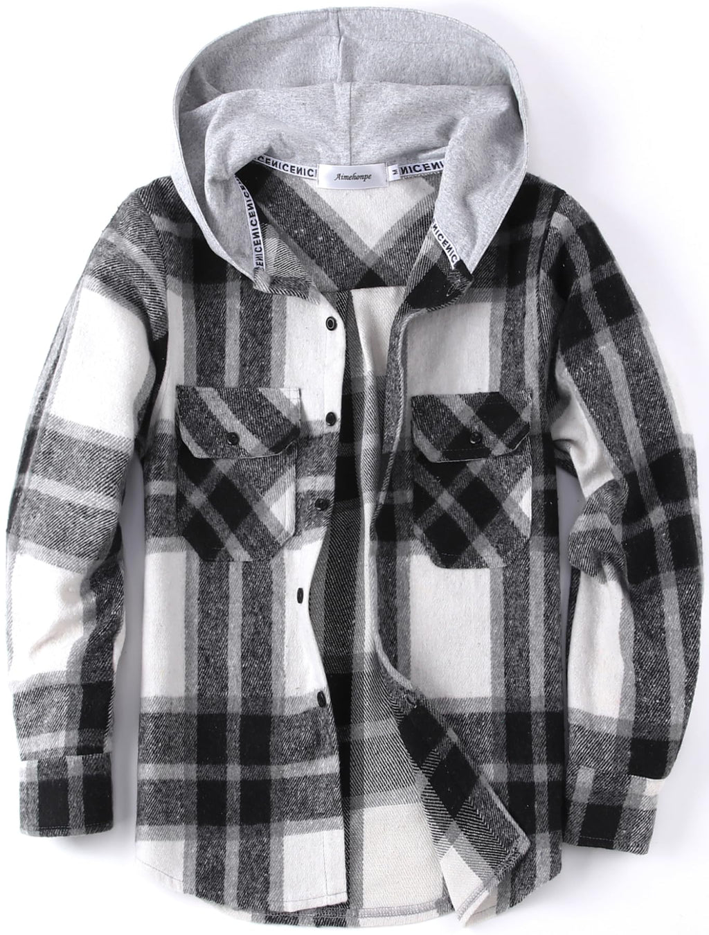 Boys Girls Casual Flannel Plaid Hoodies Spring Fashion Button Down Shirts Long Sleeve Cute Lightweight Jacket Coats