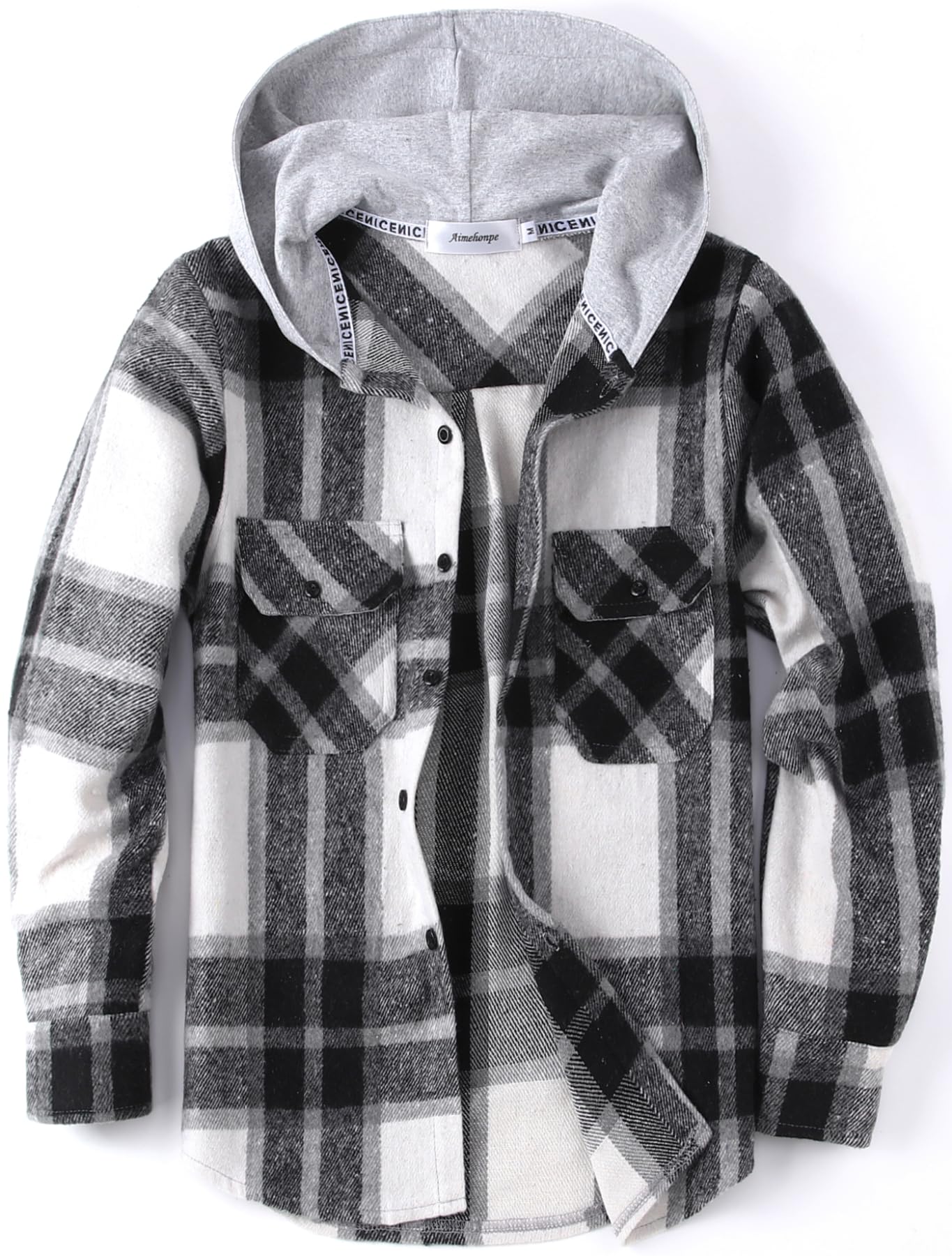 Boys Girls Casual Flannel Plaid Hoodies Spring Fashion Button Down Shirts Long Sleeve Cute Lightweight Jacket Coats