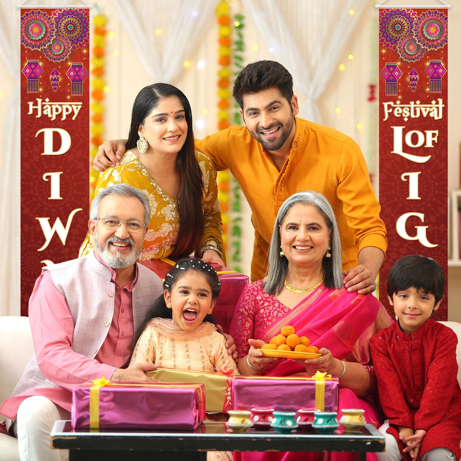 Fall Harvest Scarecrow Porch Banner Sign - Autumn Thanksgiving Front Door Decorations, 12 x 71 Inch