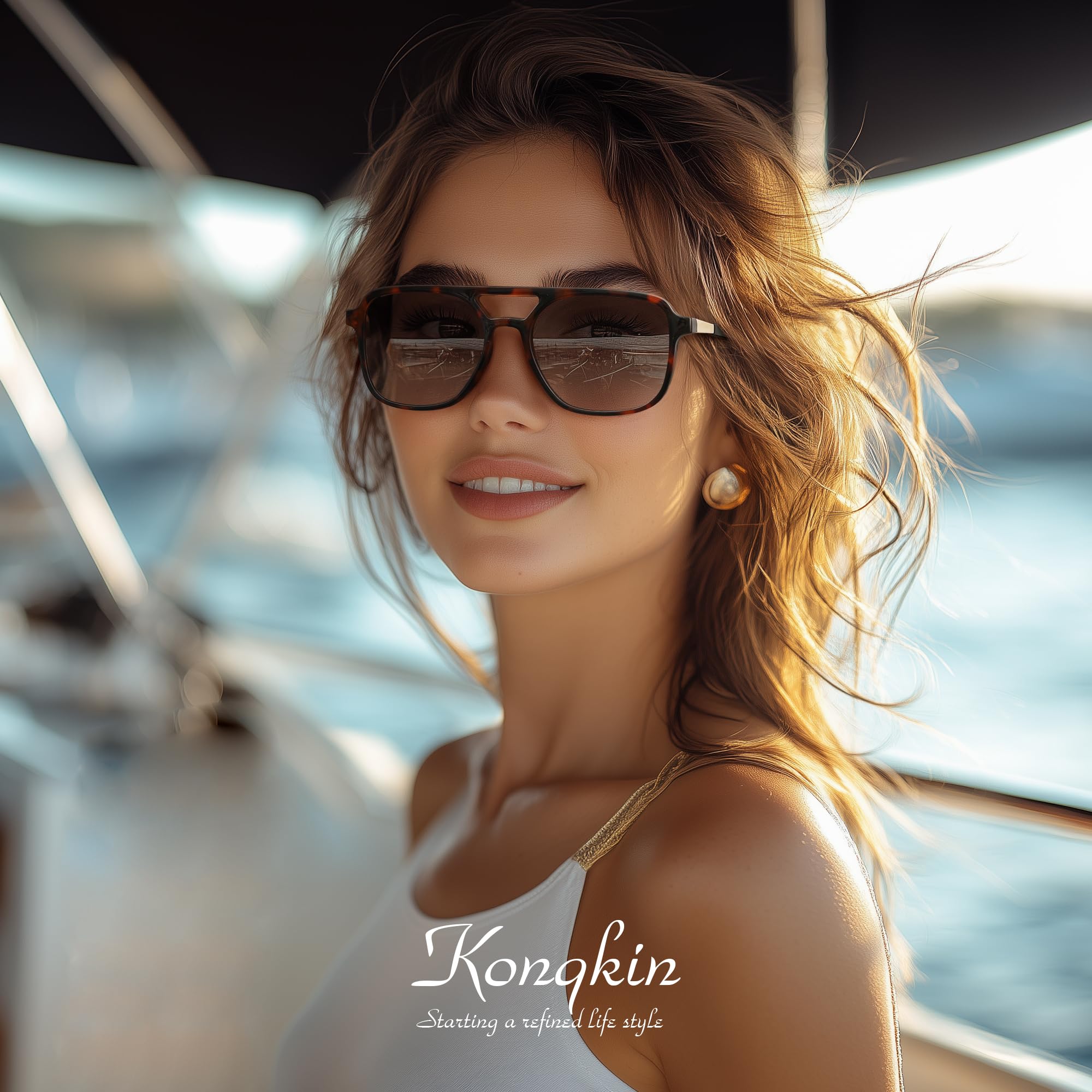 Retro Aviator Sunglasses for Women Men:Polarized Trendy Vintage 70s Rectangle Mens Womens Shades Sun Glasses