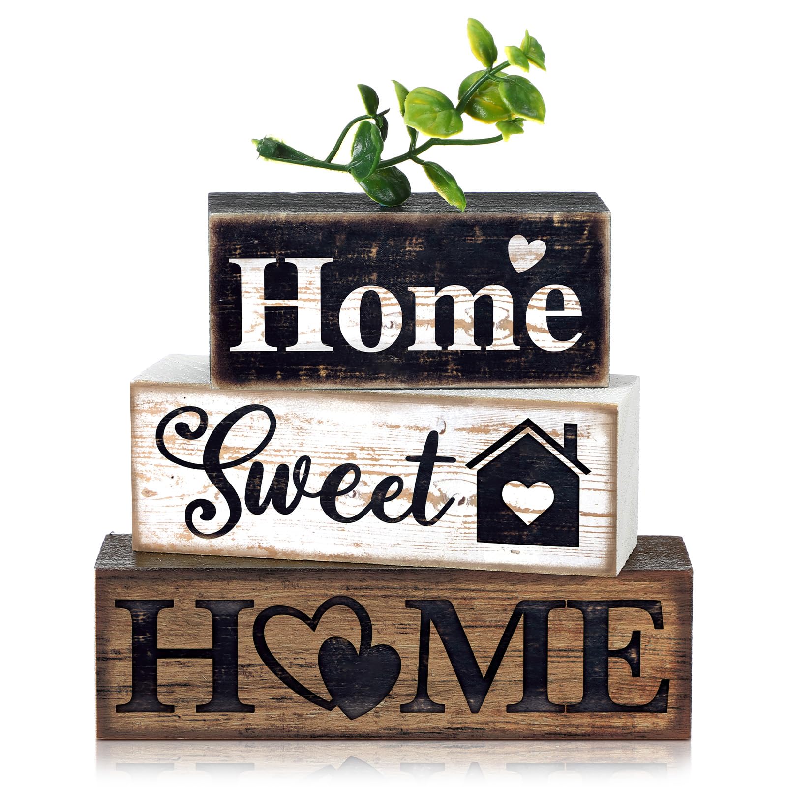 4 Pcs Fall Decor Wooden Maple Leaf Decoration Fall Tiered Tray Decor Rustic Wooden Maple Leaf Block Sign Gift Thanksgiving Table Centerpiece Farmhouse for Autumn Harvest Party Home Kitchen