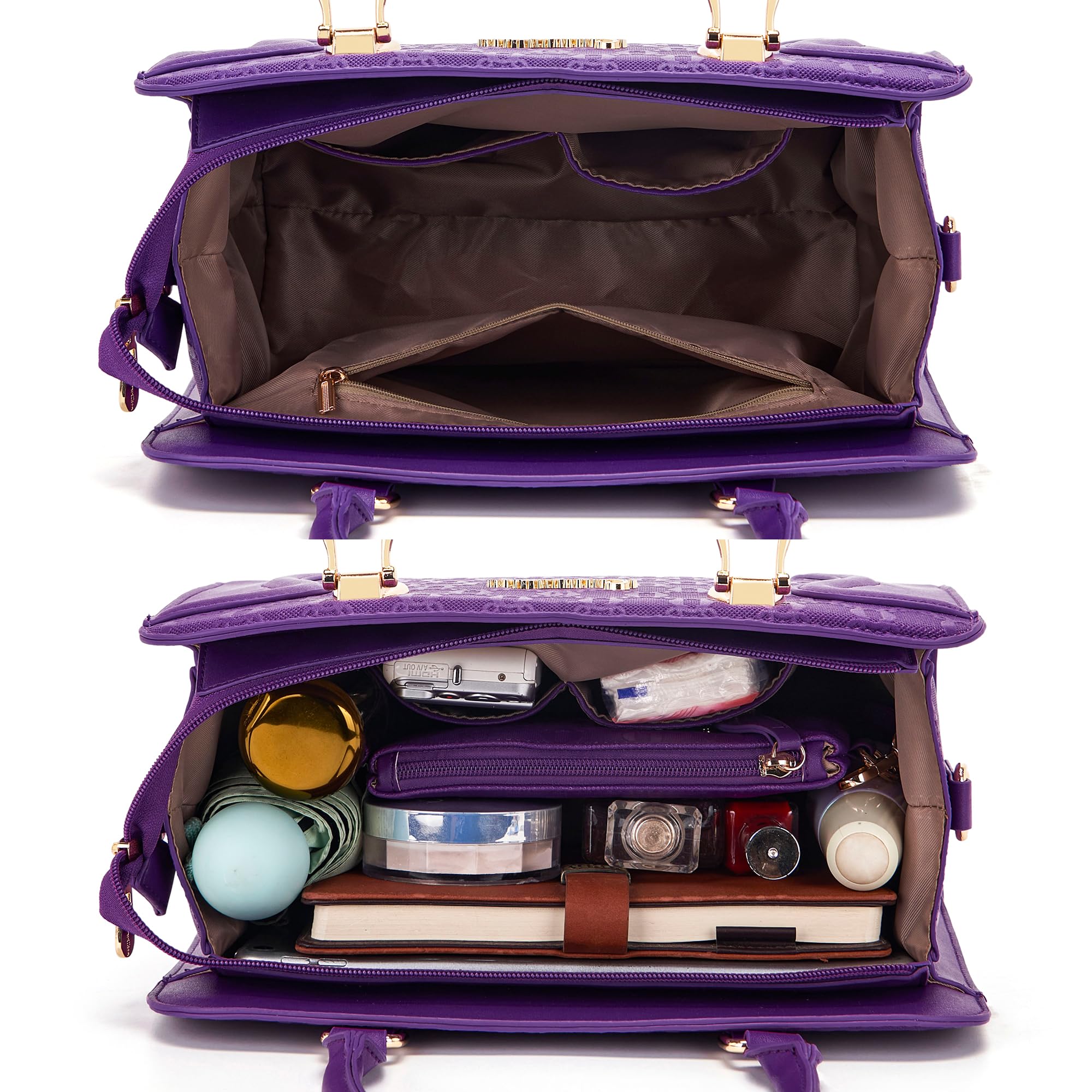 Women's Fashion Handbags Tote Bags Shoulder Bag Top Handle Satchel Purse Set 4pcs