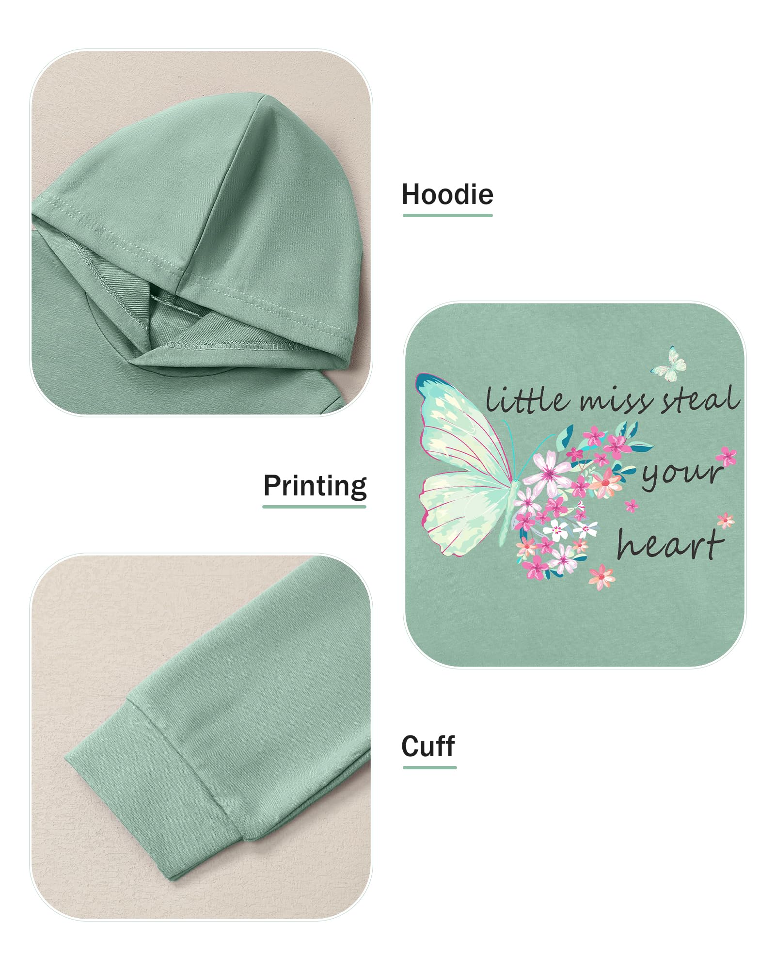 Coco&RARA Toddler Girls Clothes Baby Hoodie Sweatshirt Flower Sweatpants Outfits 2pcs Fall Winter Tracksuit Set 18M-6T