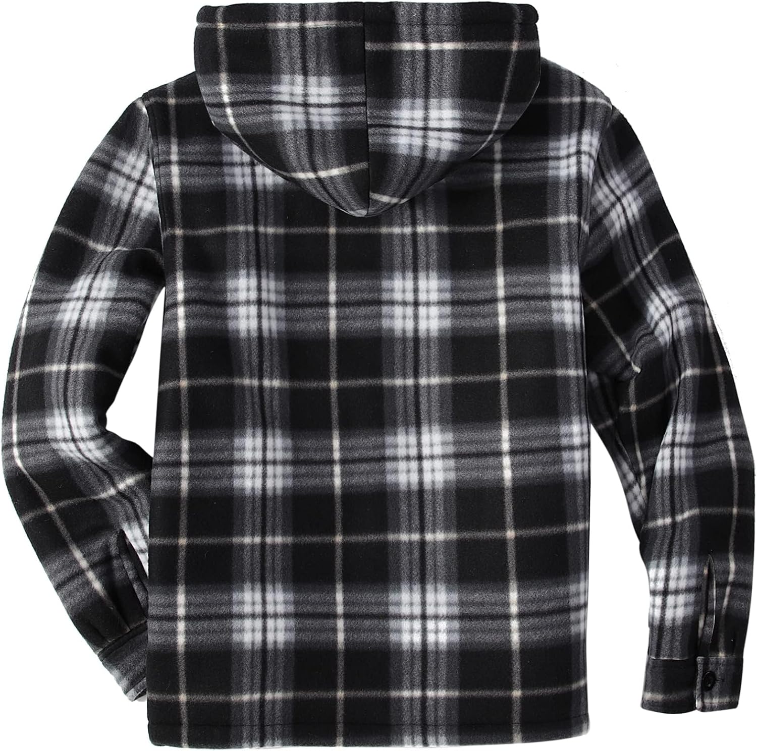 SCODI Men's Flannel Shirt Jacket Fleece Sherpa Lined Plaid Jackets Coat Full Zip Up Hoodie Winter Outwear