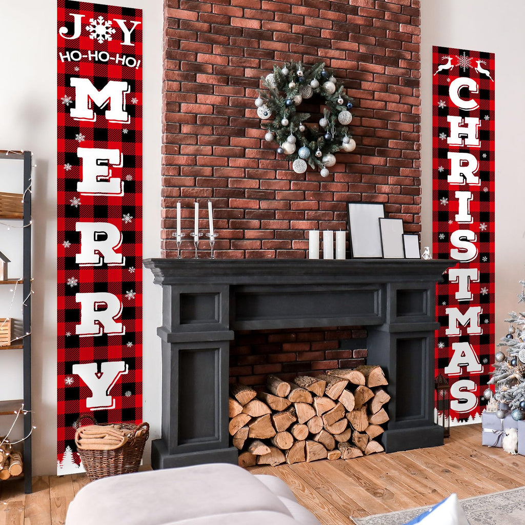 Fall Harvest Scarecrow Porch Banner Sign - Autumn Thanksgiving Front Door Decorations, 12 x 71 Inch