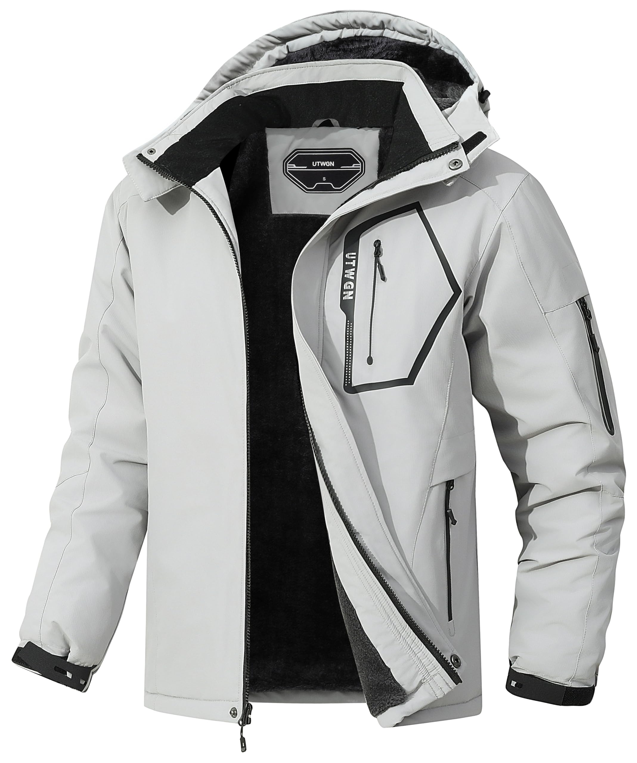 Men's Ski Jacket Winter Warm Snow Coat Waterproof Windbreaker Hooded Work Outerwear Snowboarding Jackets