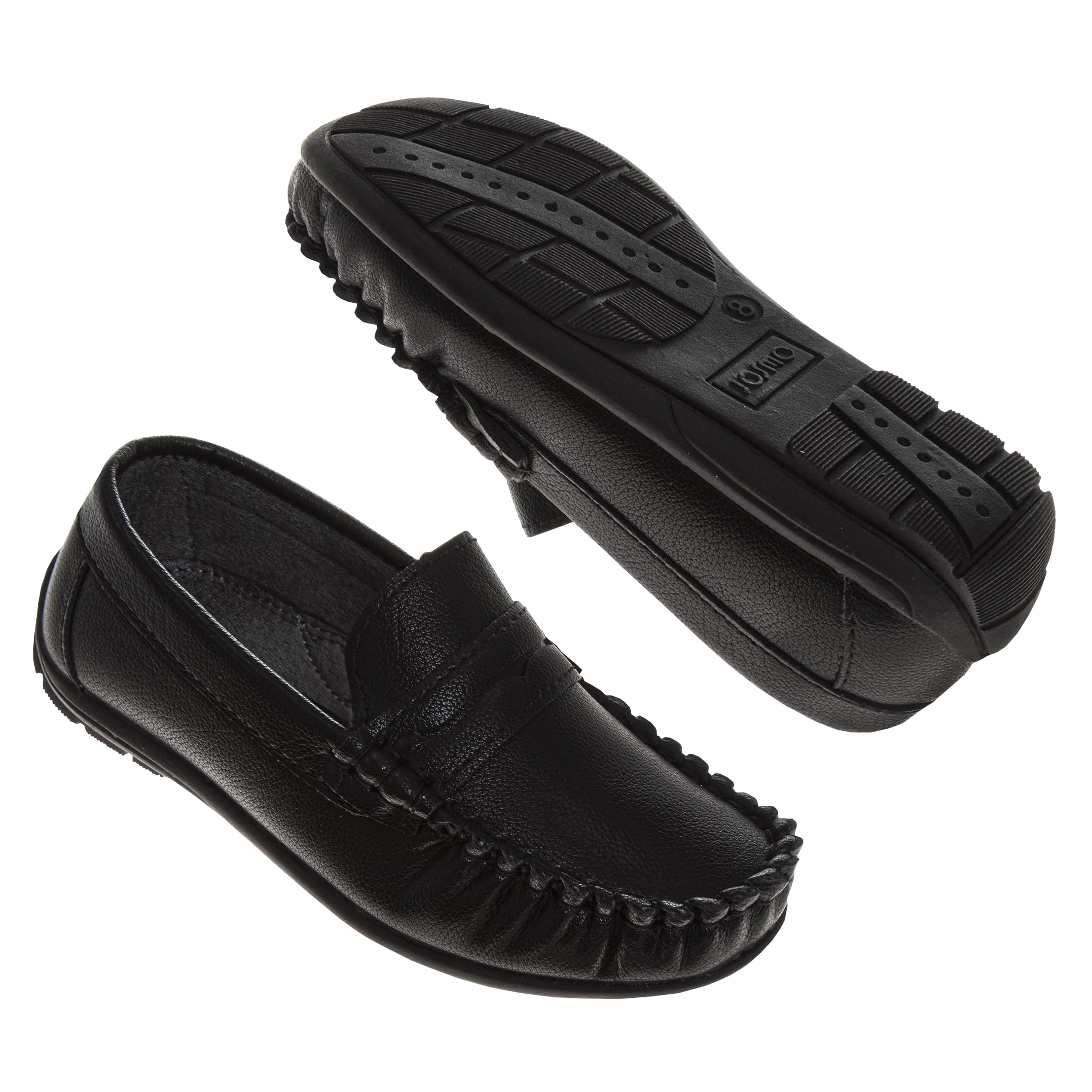 Josmo Boys Moccasin Driving Loafers - Casual Dress Penny Slip On Boat Shoes (Sizes: 5-10 Toddlers / 11-13 Little Kids / 1-5 Big Kids)