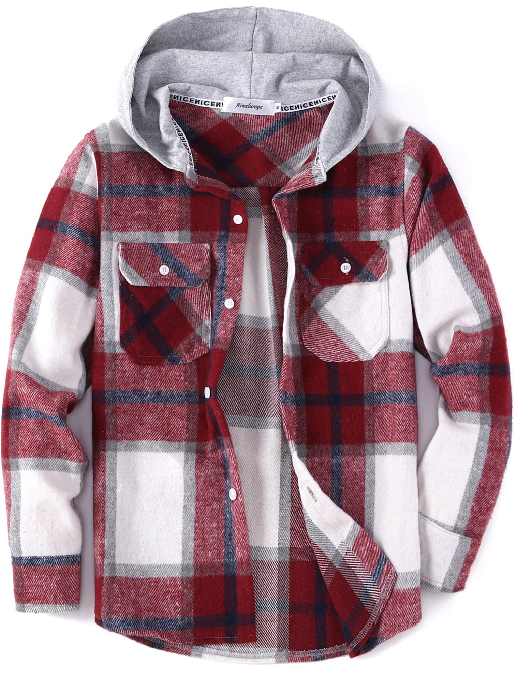 Boys Girls Casual Flannel Plaid Hoodies Spring Fashion Button Down Shirts Long Sleeve Cute Lightweight Jacket Coats