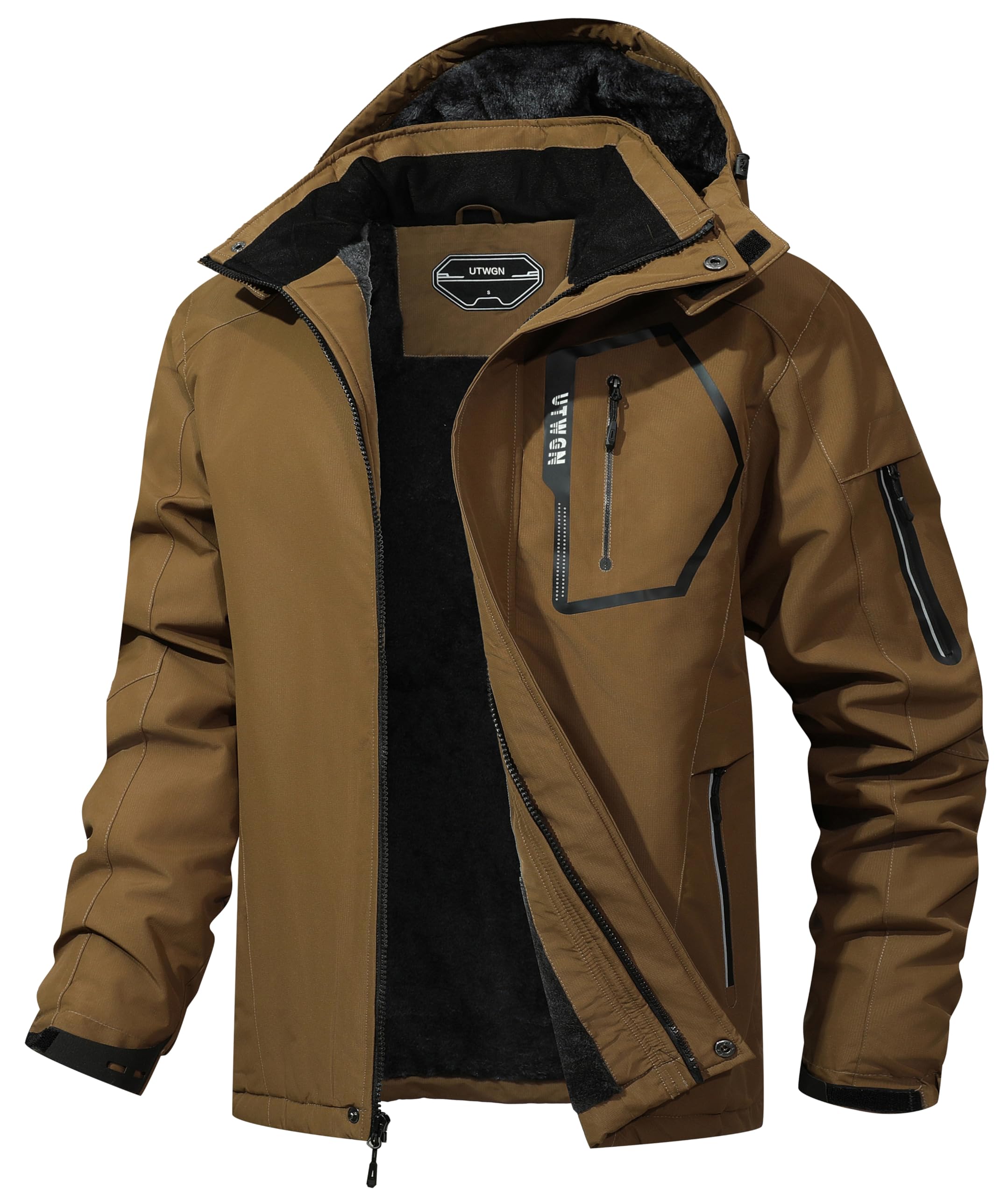 Men's Ski Jacket Winter Warm Snow Coat Waterproof Windbreaker Hooded Work Outerwear Snowboarding Jackets