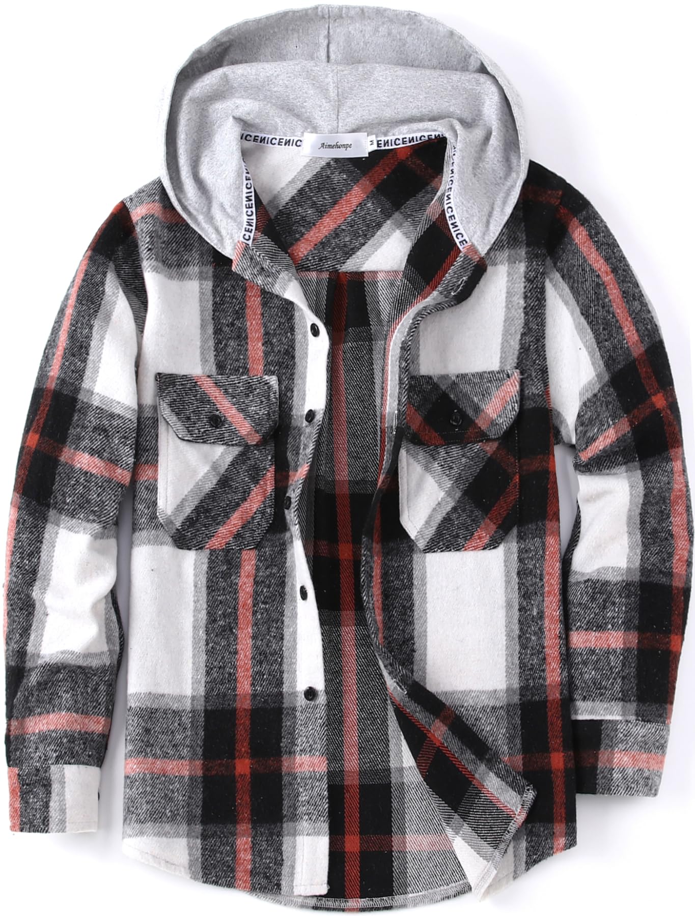 Boys Girls Casual Flannel Plaid Hoodies Spring Fashion Button Down Shirts Long Sleeve Cute Lightweight Jacket Coats