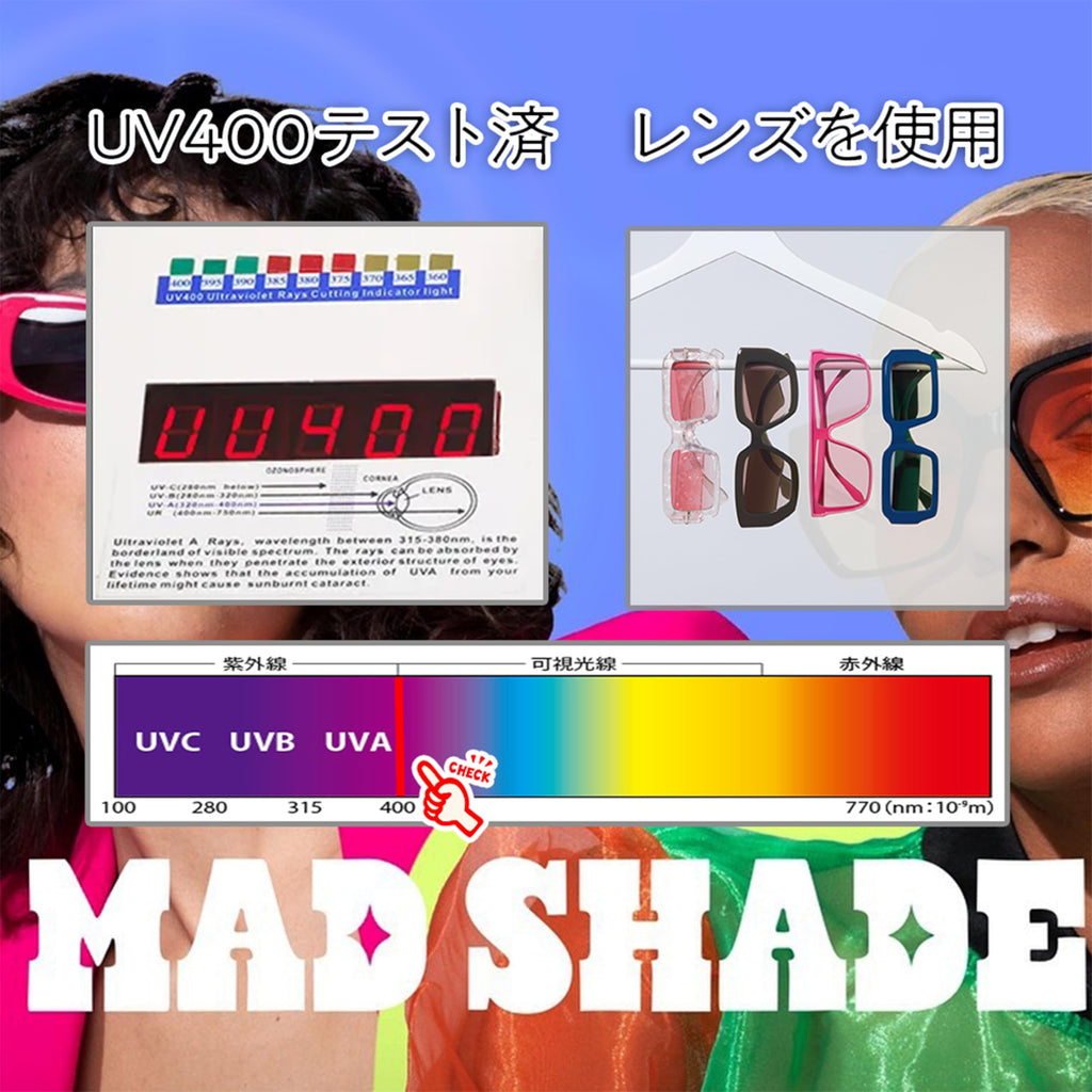 Mad Shade Sunglasses for Women Men UV400 Trendy Shades