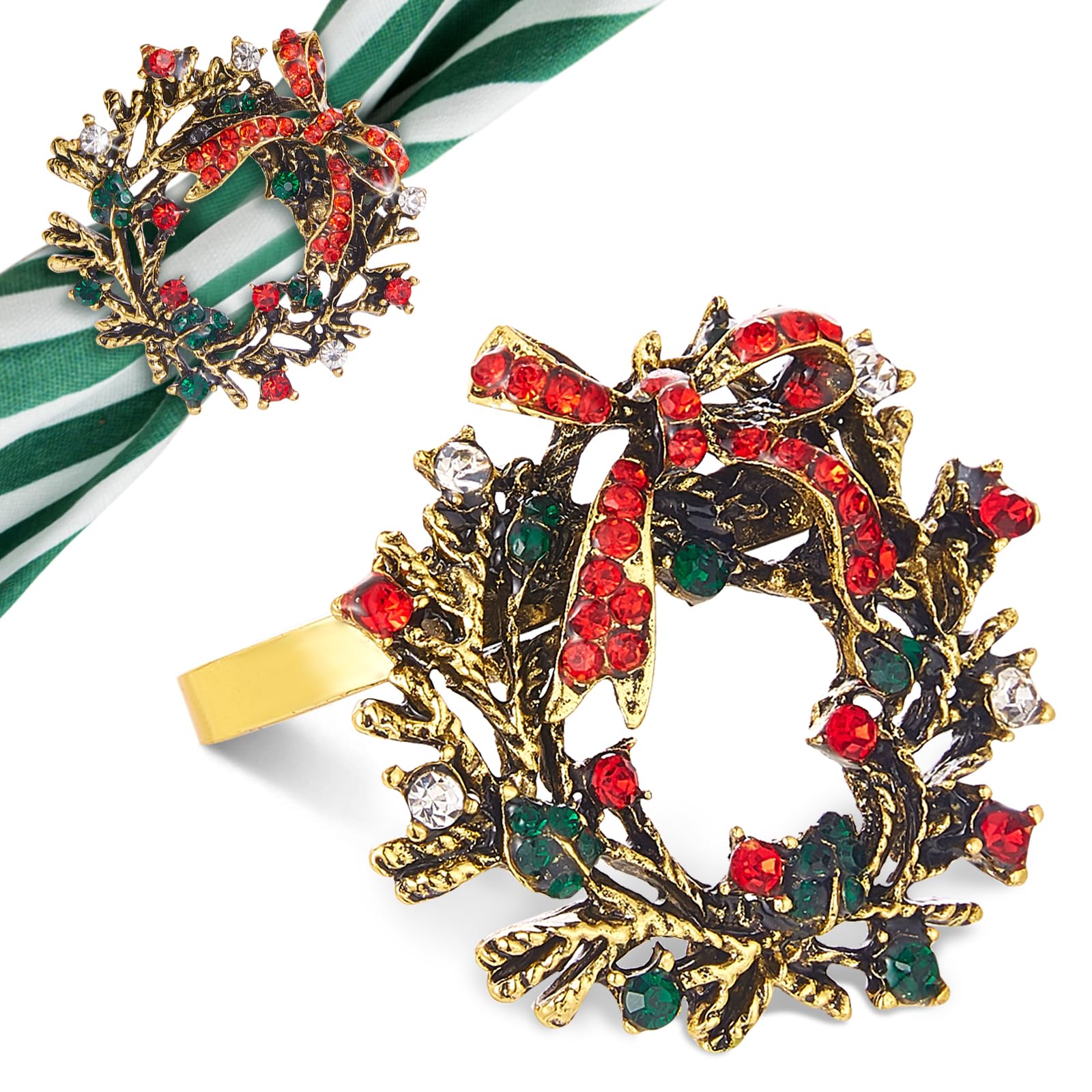 Halatool Set of 12 Thanksgiving Napkin Rings- Fall Harvest Rustic Pumpkin Napkin Holder, Alloy Dinner Tables Napkin Ring Decoration for Thanksgiving Halloween Holidays Gathering Party (Silver)