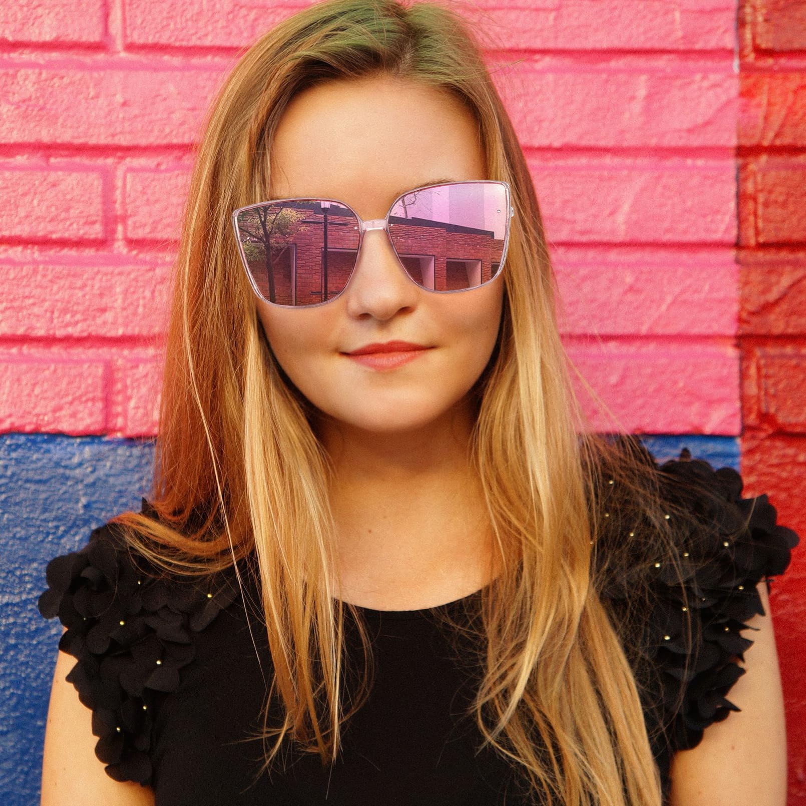 COLOSSEIN Beach Sunglasses for Women and Men Trendy Oversized Sunglasses Classic Square Sunglasses