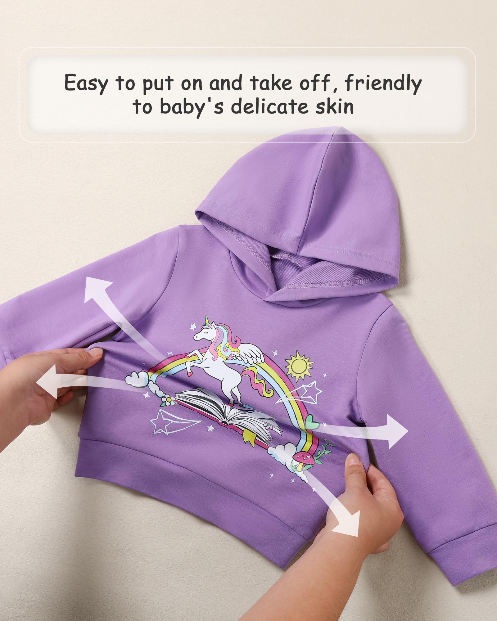 Coco&RARA Toddler Girls Clothes Baby Hoodie Sweatshirt Flower Sweatpants Outfits 2pcs Fall Winter Tracksuit Set 18M-6T