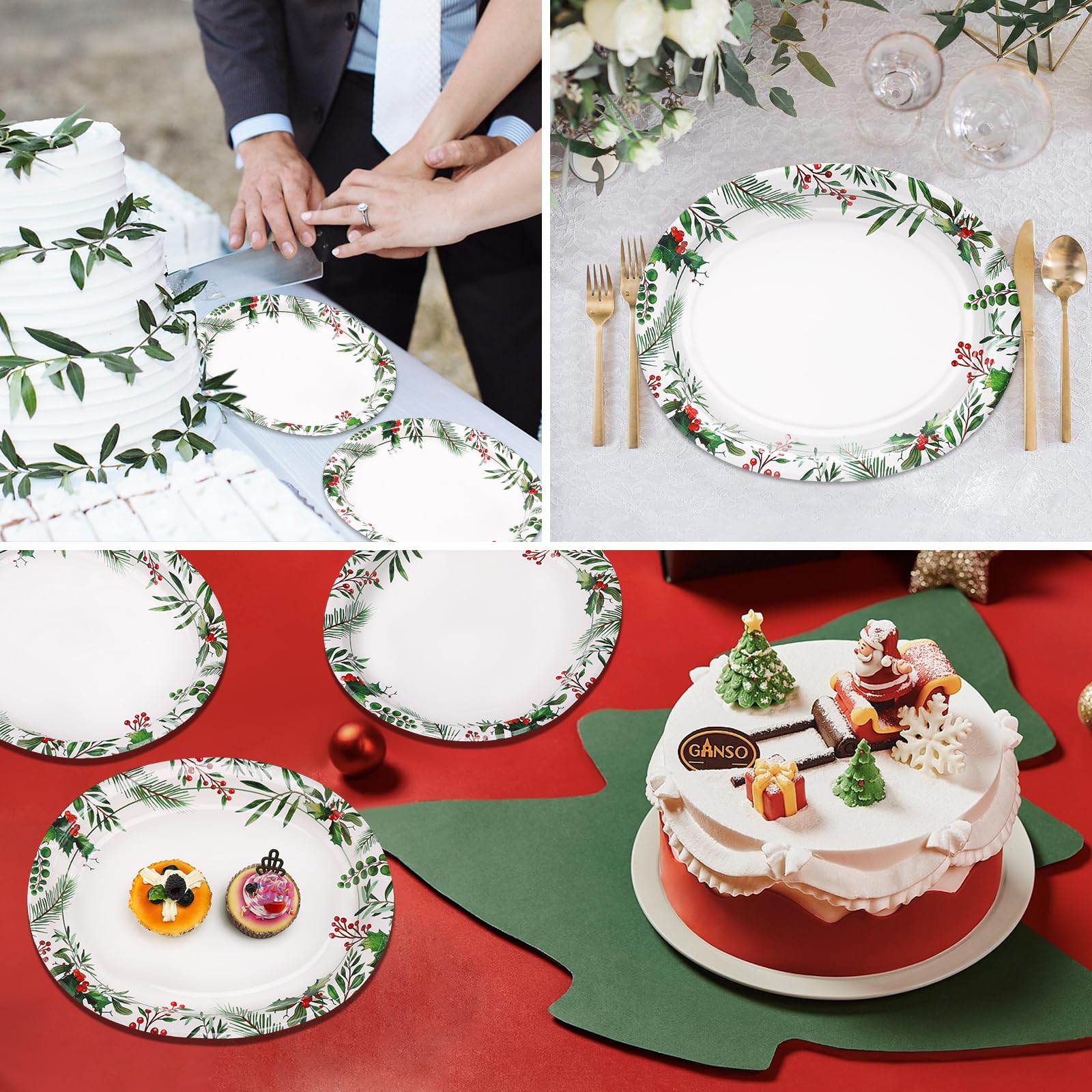 50 Pack Oval Thanksgiving Plates 12 x 10 Inch Thanksgiving Paper Plates Heavy Duty - Large Disposable Dinner Platters,Turkey Pumpkin Autumn Fall Harvest Thanksgiving Party Decor