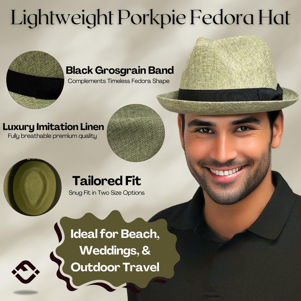 Funky Junque Premium Fedora Hat - Stylish Sun Protection for Men & Women - Perfect for Summer Beach, Travel & Outdoors