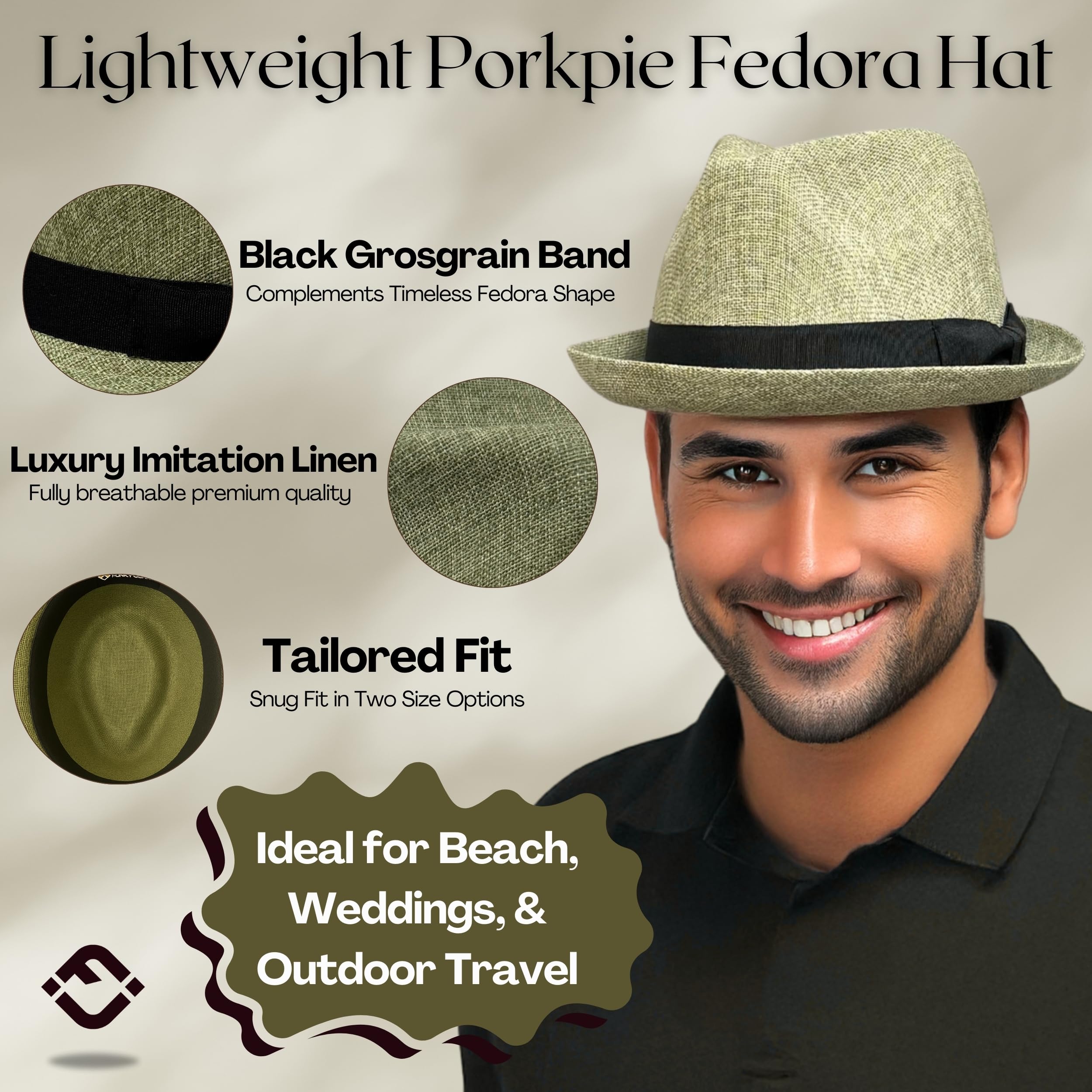 Funky Junque Premium Fedora Hat - Stylish Sun Protection for Men & Women - Perfect for Summer Beach, Travel & Outdoors