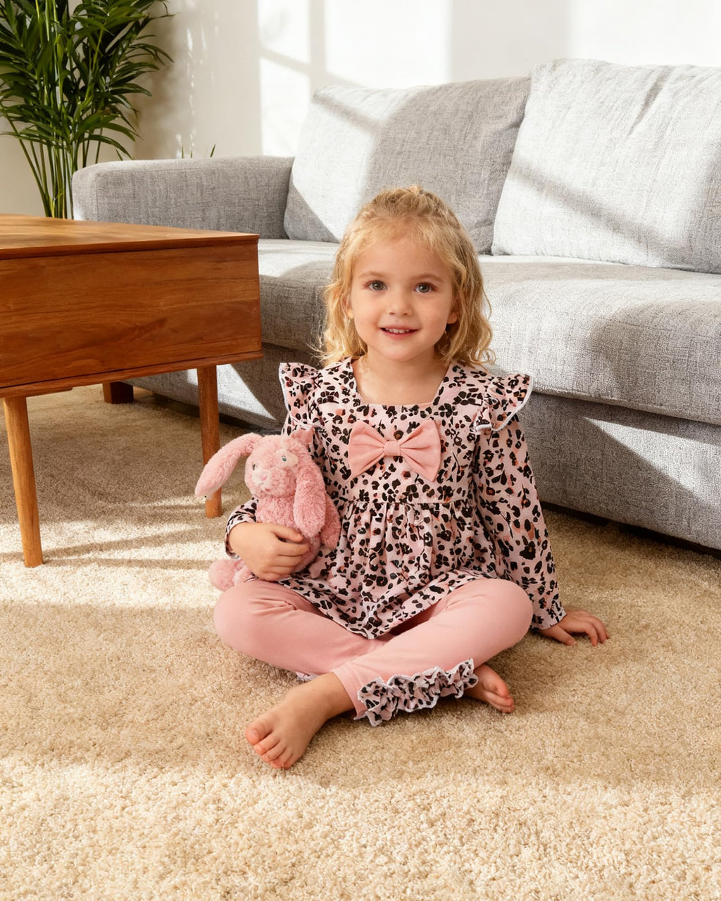 Toddler Girl Clothes 12M-6T Long Sleeves Ruffle Top+Ruffle Pants Toddler Girls Fall Winter Clothes