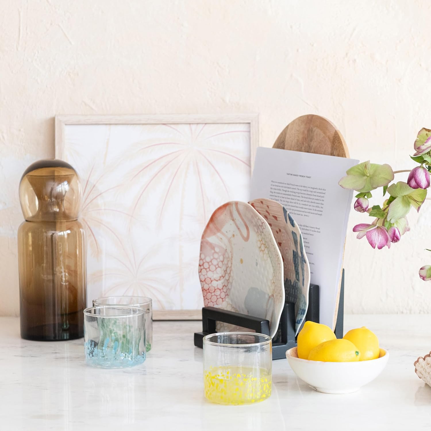 Bloomingville Glowing Glass Carafe Set, Amber