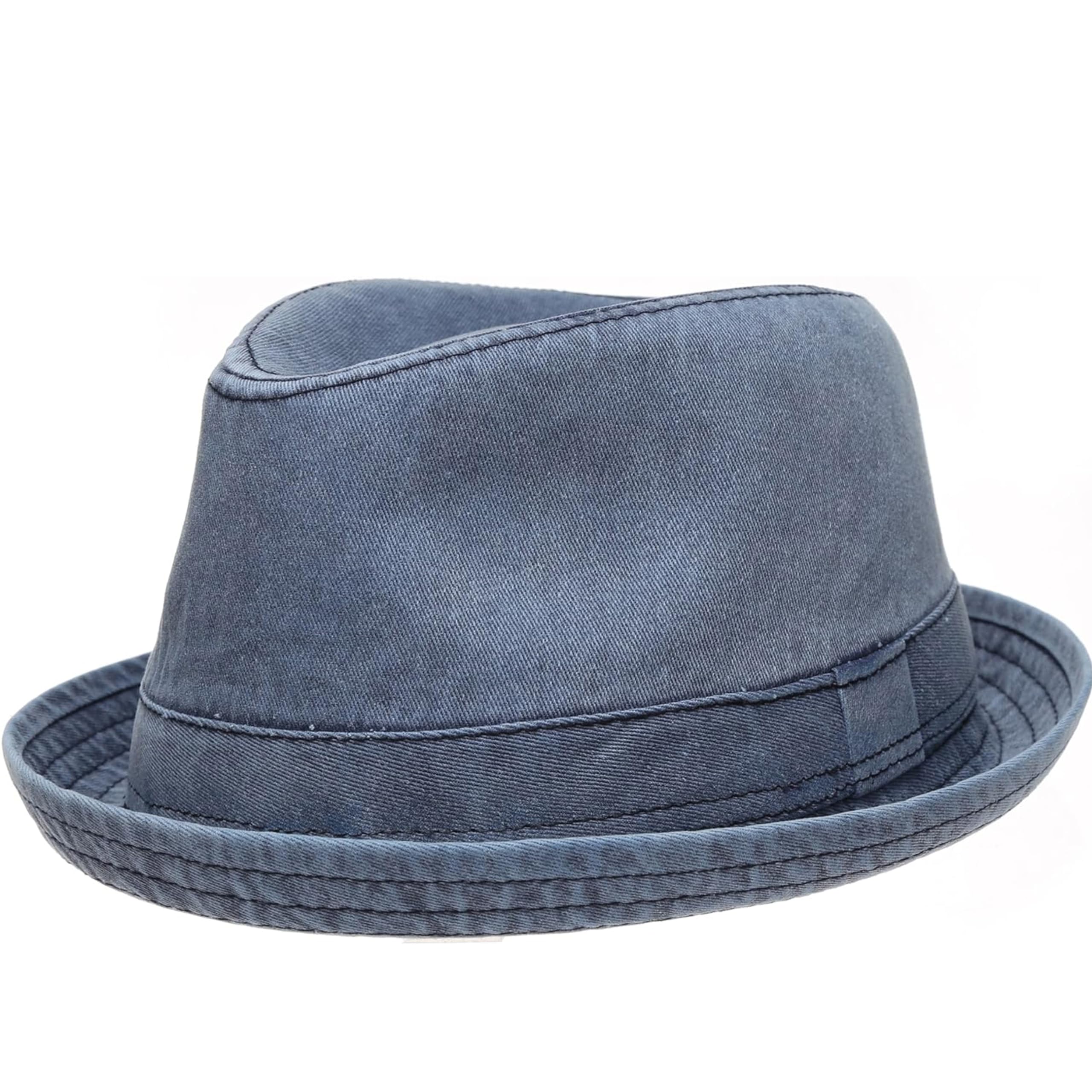 Men's Casual Vintage Style Washed Cotton Fedora Hat