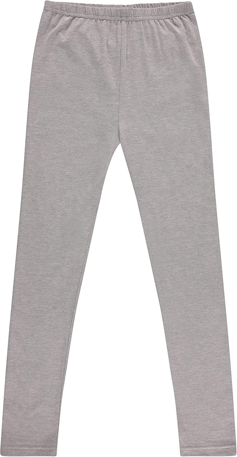 Toddler and Big Girls Leggings, Black Cotton Spandex Stretch Pants - Kids Dance Clothing, Yoga and Ballet Tights, 5-Pack