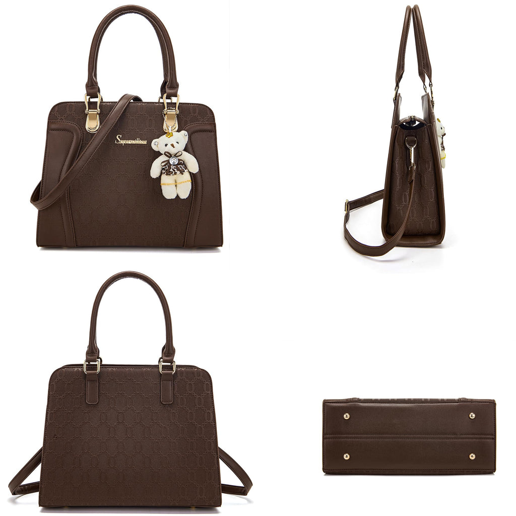 Women's Fashion Handbags Tote Bags Shoulder Bag Top Handle Satchel Purse Set 4pcs