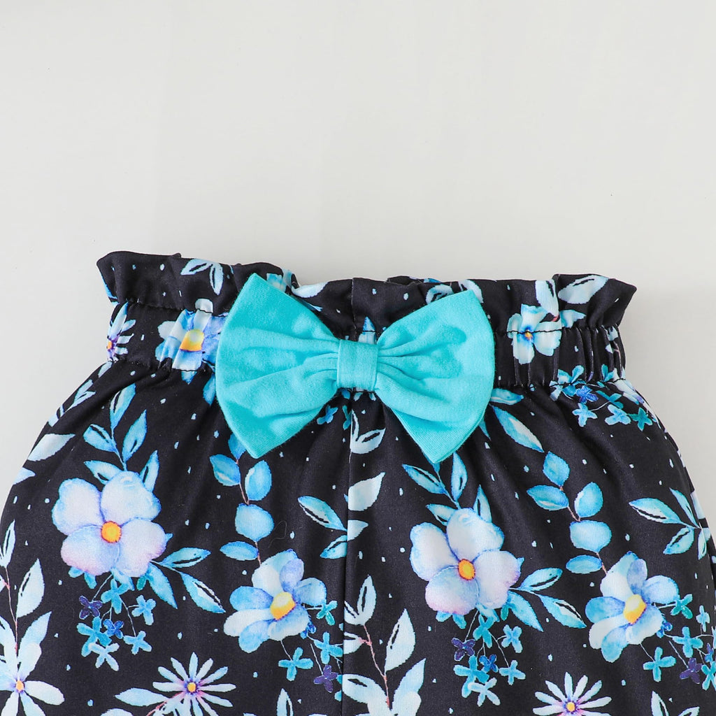 YALLET 3Pcs Toddler Girl Clothes Solid Color Long Sleeves Ruffle Top+Floral Pants+Headband 1-6 Years Fall/Winter Outfits Set