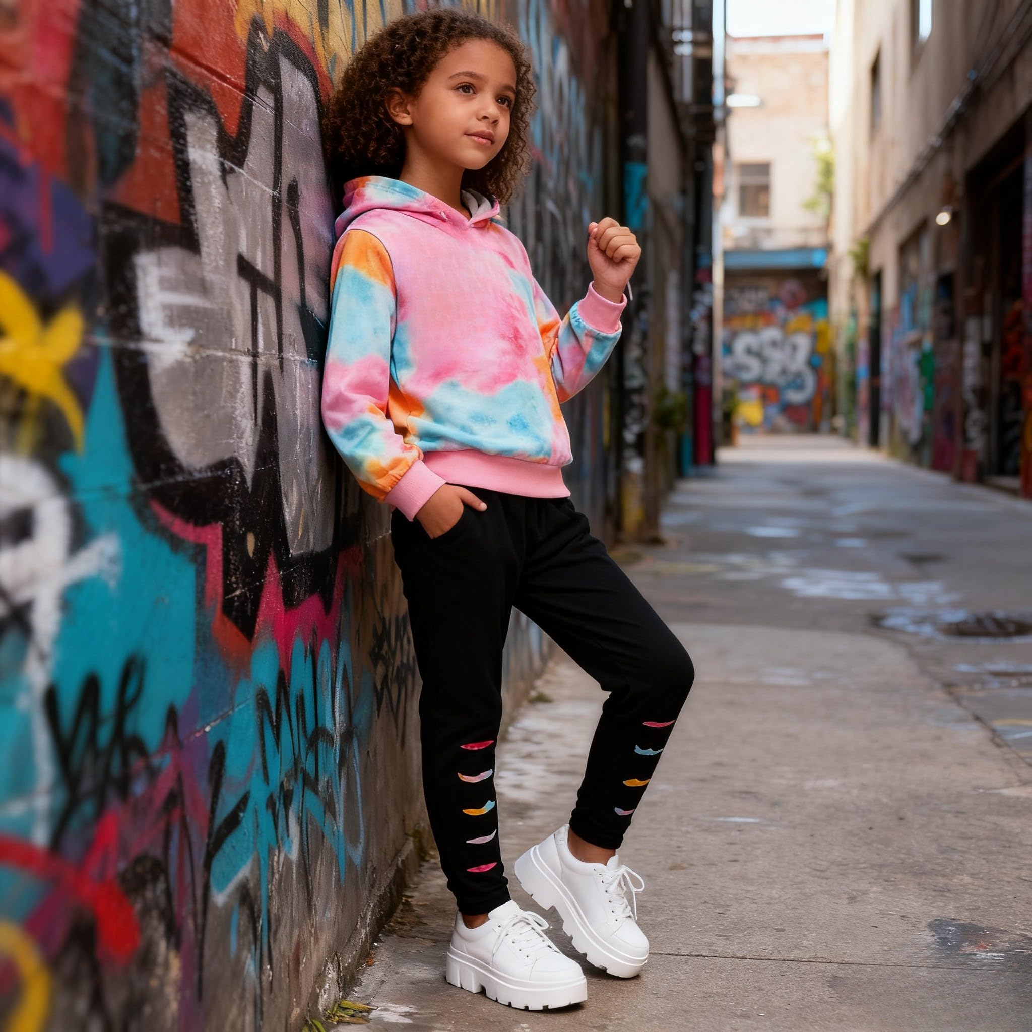 Kid Girls Clothes - Girls Outfits Tie Dye Tops and Leggings Pants 2 Piece Spring Clothes Set