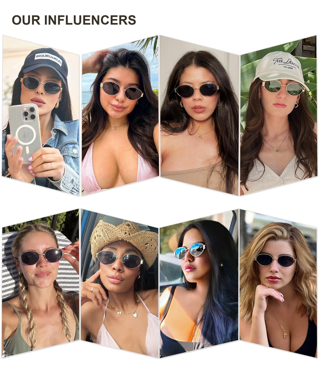 SOJOS Retro Oval Sunglasses for Women Trendy Classic Shades UV400 Protection SJ1256