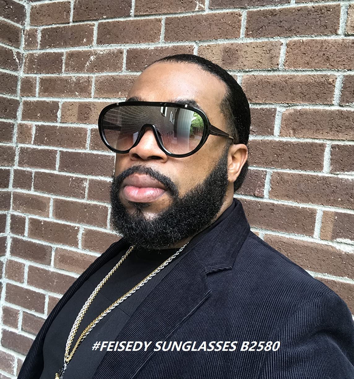 FEISEDY Sunglasses Women Oversized One Piece Frame UV400 Sun Glasses Trendy Retro Shades B2580