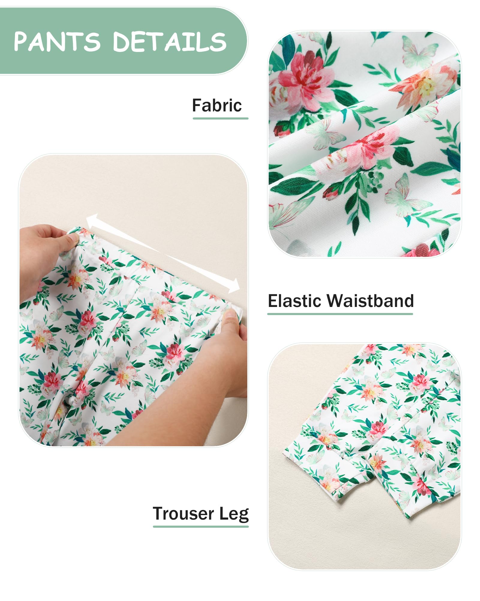 Coco&RARA Toddler Girls Clothes Baby Hoodie Sweatshirt Flower Sweatpants Outfits 2pcs Fall Winter Tracksuit Set 18M-6T