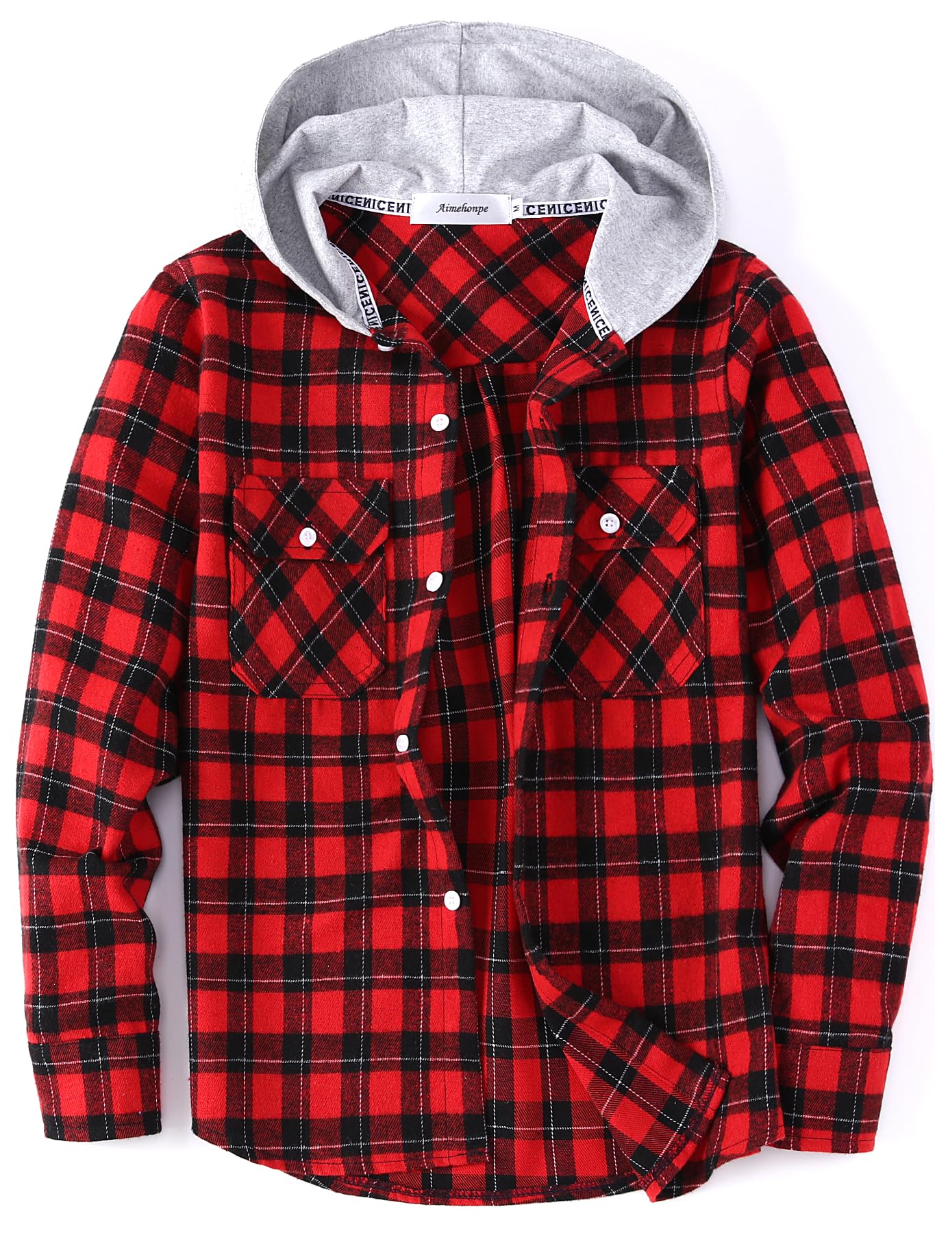 Boys Girls Casual Flannel Plaid Hoodies Spring Fashion Button Down Shirts Long Sleeve Cute Lightweight Jacket Coats
