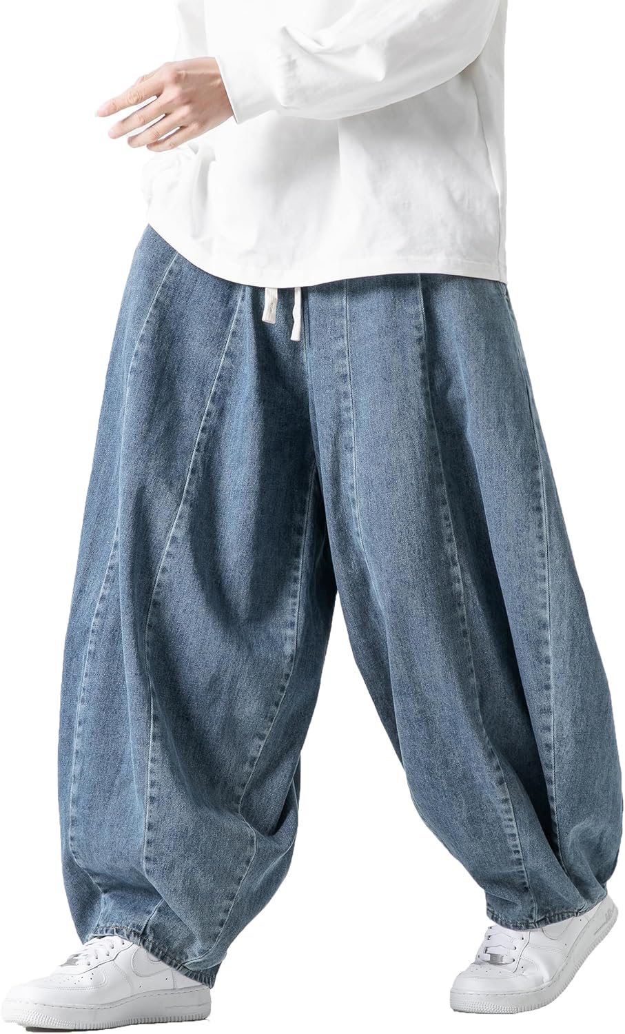 DOSLAVIDA Baggy Jeans for Men Wide Leg Hip Hop Jean Stylish Loose Fit Denim Pants Casual Streetwear Skateboard Pants