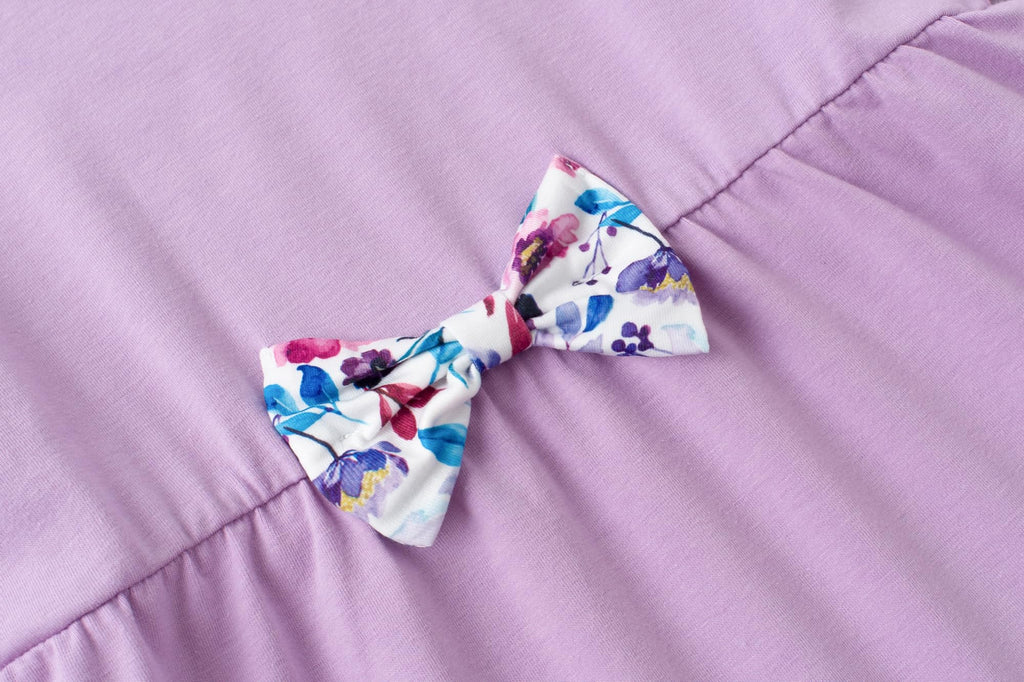 Yekaty Girls Clothing Set 2 Pcs Floral Soft Crewneck Long Sleeve Top+Leggings Loose Outfits With Bowknot