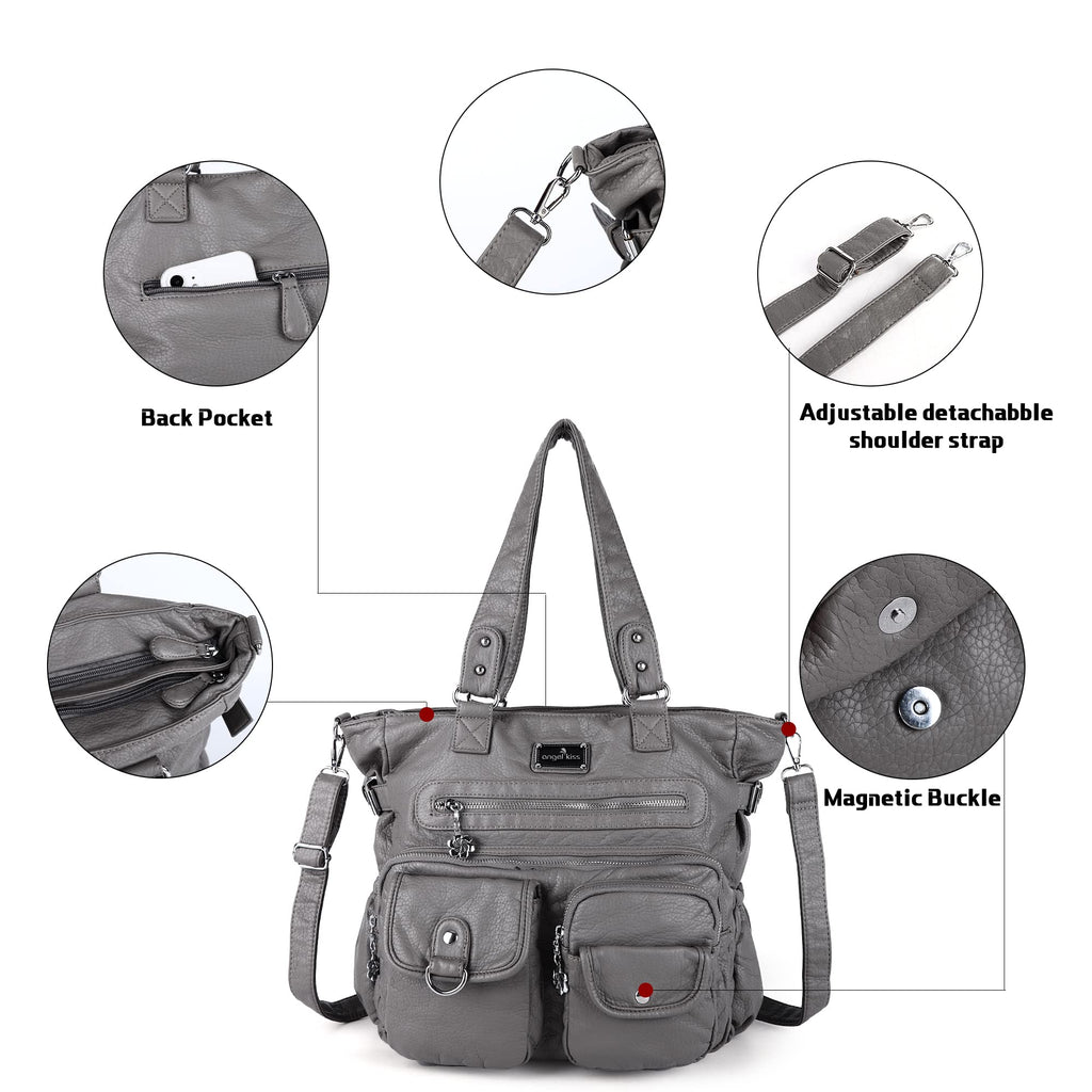 Angelkiss Purses and Handbag for Women Soft Leather Hobo Bags Satchel Shoulder Bags Ladies Tote Crossbody Bag