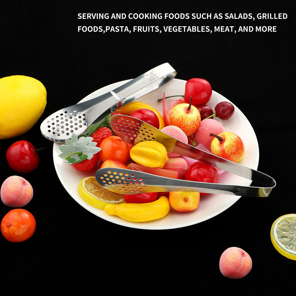 MSY BIGSUNNY 9 inch Buffet Tongs, Set of 2 Stainless Steel Food Serving Tongs