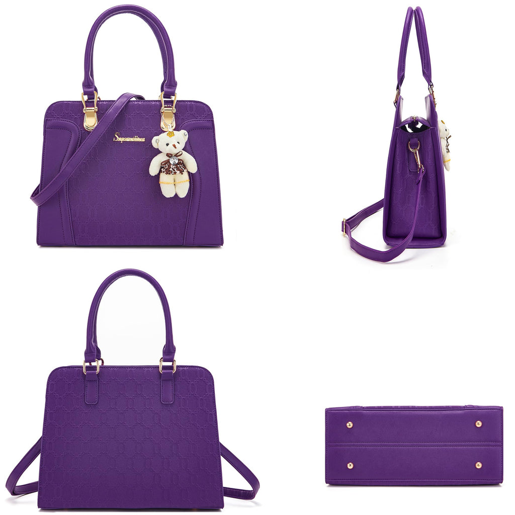 Women's Fashion Handbags Tote Bags Shoulder Bag Top Handle Satchel Purse Set 4pcs