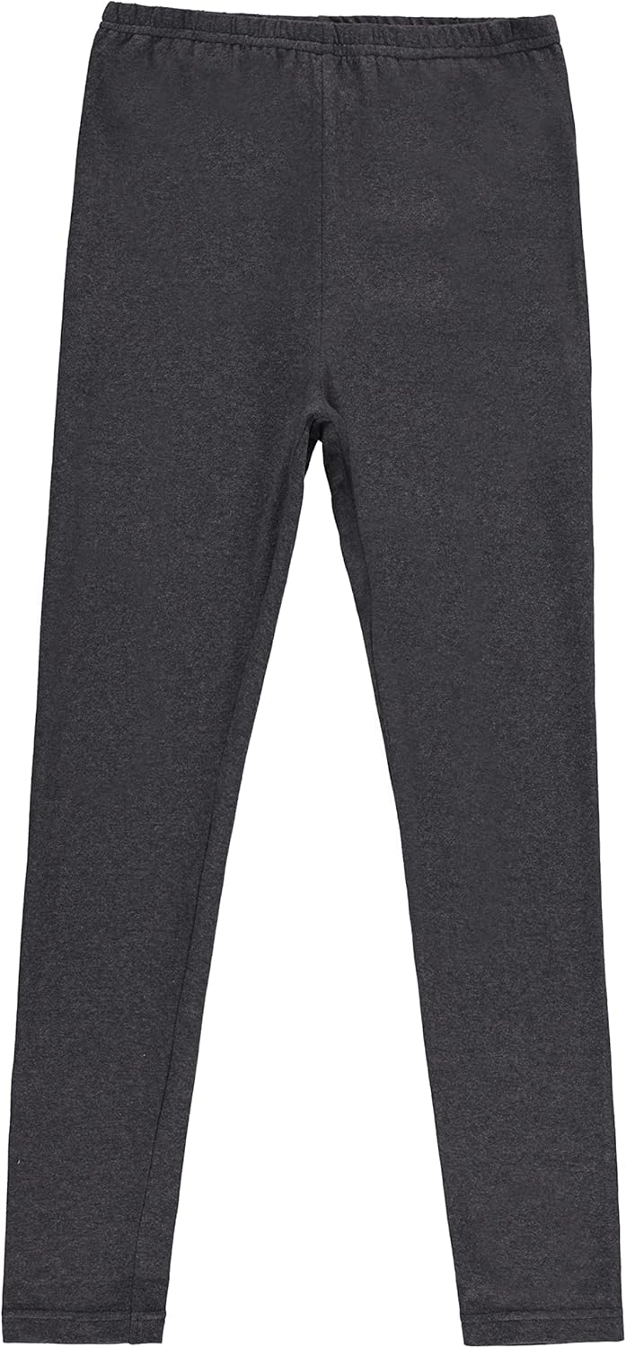 Toddler and Big Girls Leggings, Black Cotton Spandex Stretch Pants - Kids Dance Clothing, Yoga and Ballet Tights, 5-Pack