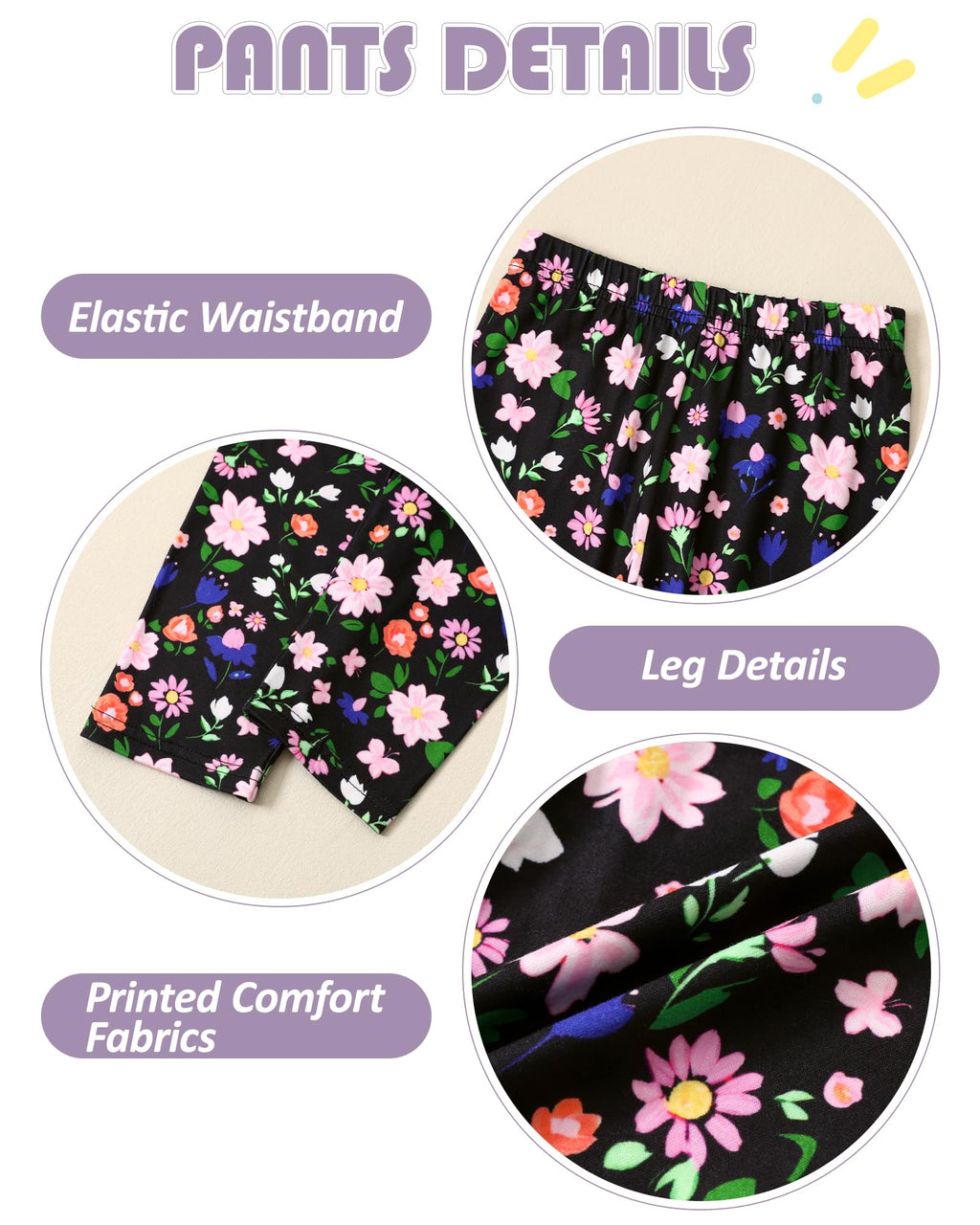 Toddler Girl Clothes 18M-8T Girls Fall Winter Outfit, Long Sleeve Ruffle Bowknot Top + Floral Pants 2Pcs Clothing Set