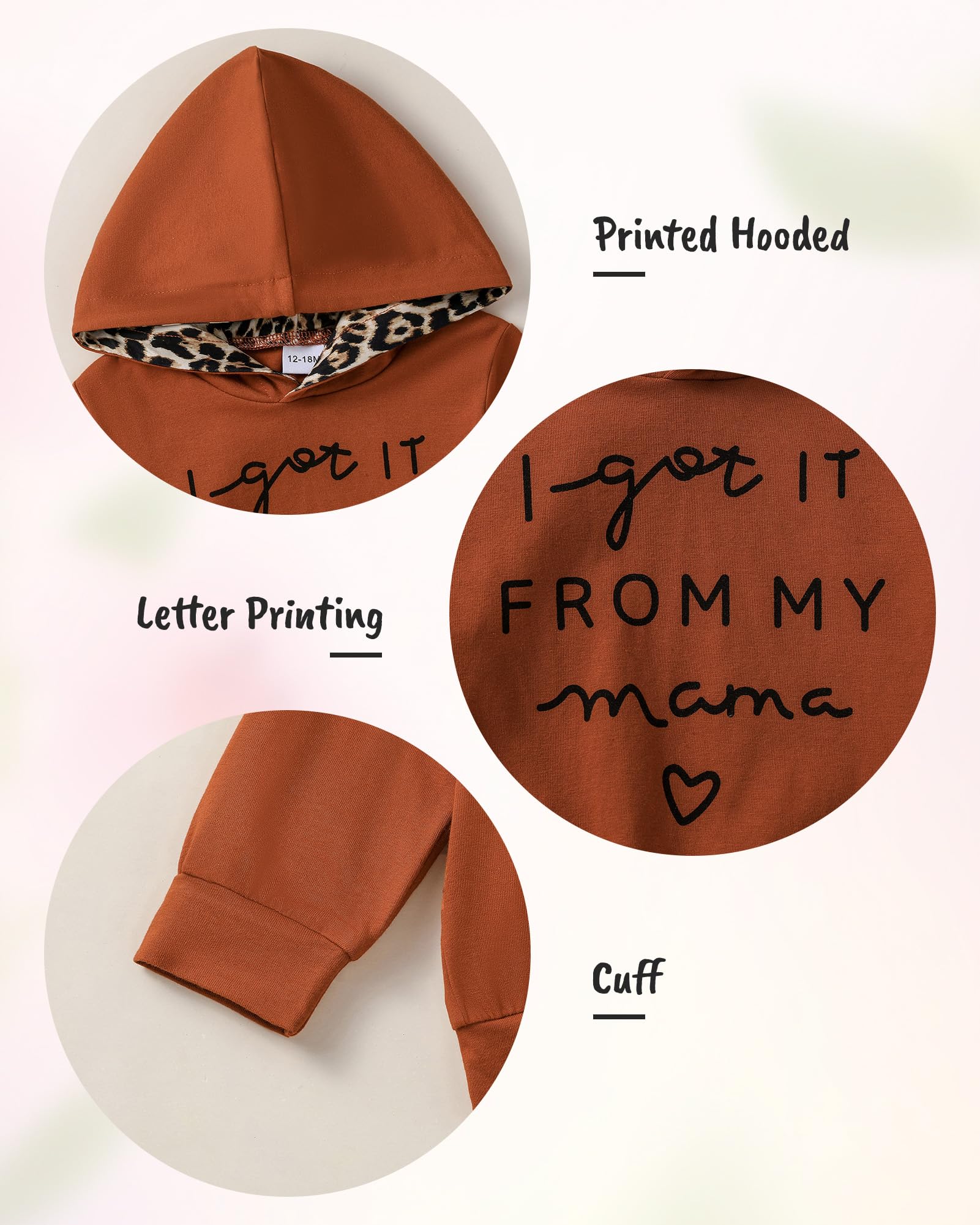 ZOEREA Toddler Girls Clothes Baby Outfits Letter Hoodie Sweatshirts Flower Sweatpants 2Pcs Tracksuit Fall Winter Clothing