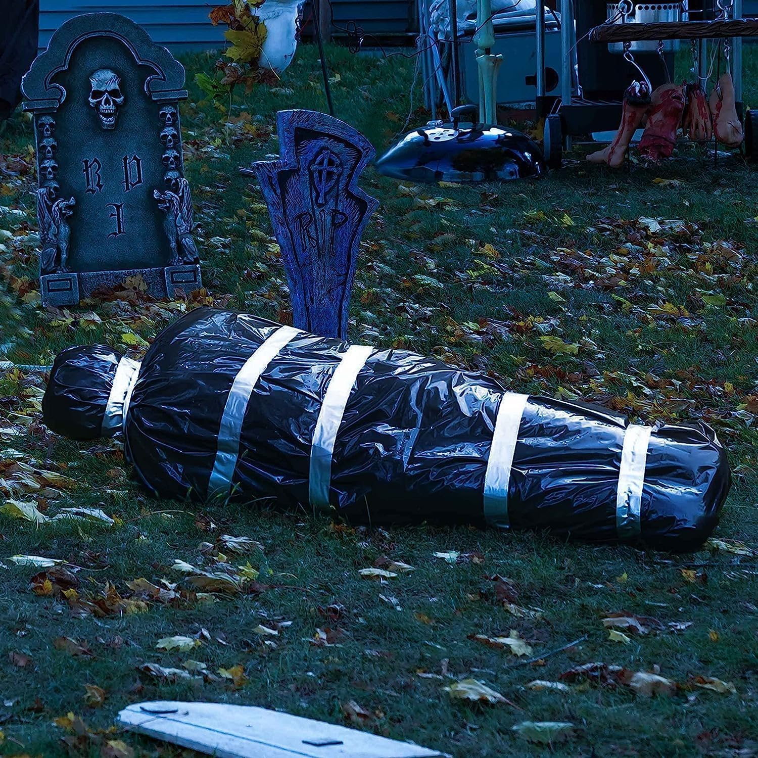 AnanBros 5ft Hanging Corpse Dead Victim Props Halloween Decorations, Haunted Creepy House Halloween Decor,Scary Halloween Decorations Outdoor Clearance, Outdoor Halloween Inflatables Yard Decorations