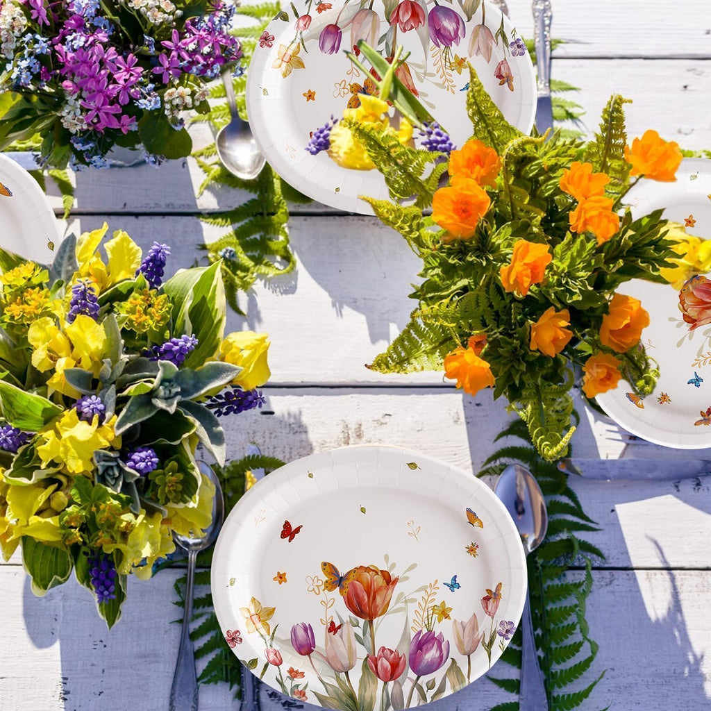 50 Pack Oval Thanksgiving Plates 12 x 10 Inch Thanksgiving Paper Plates Heavy Duty - Large Disposable Dinner Platters,Turkey Pumpkin Autumn Fall Harvest Thanksgiving Party Decor